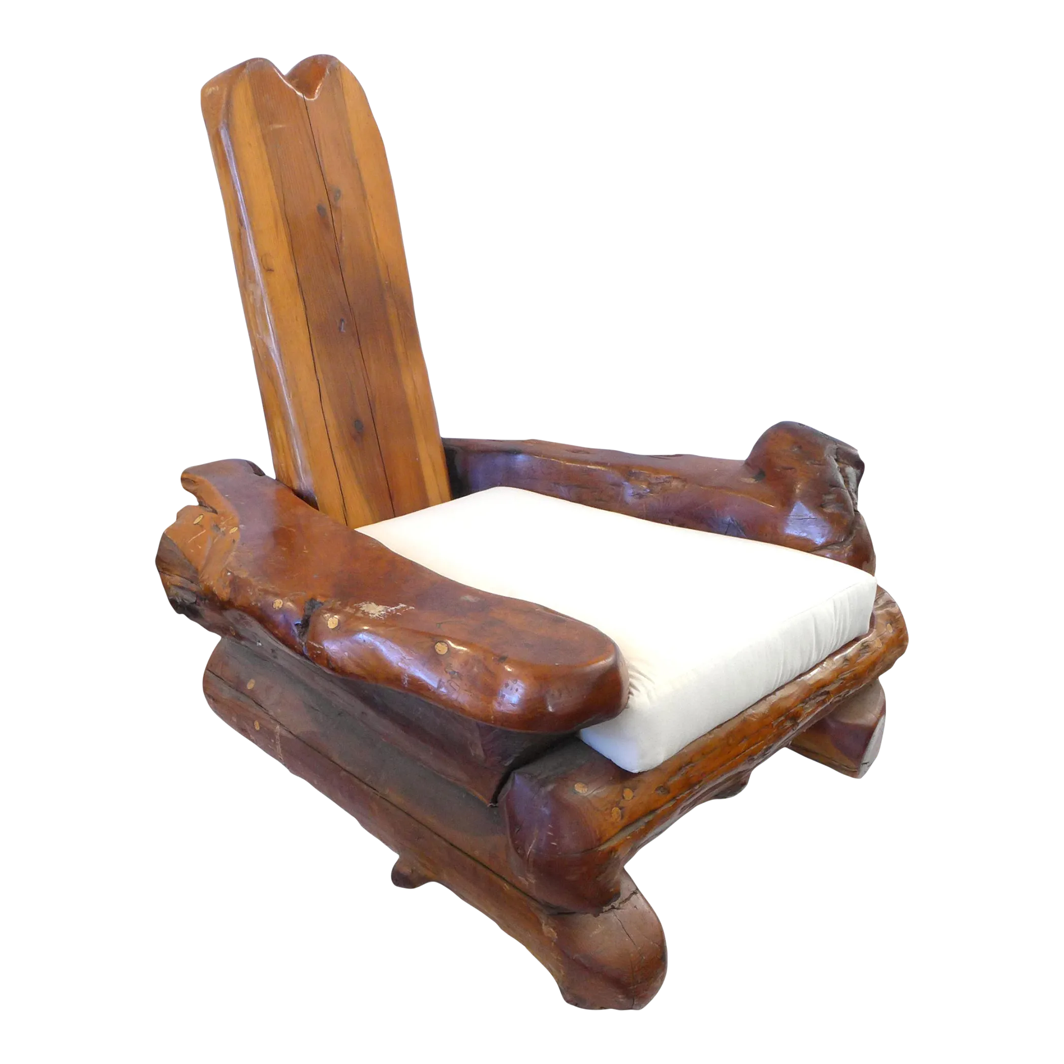 1960s Massive California Craft Redwood Lounge Chair Chairish