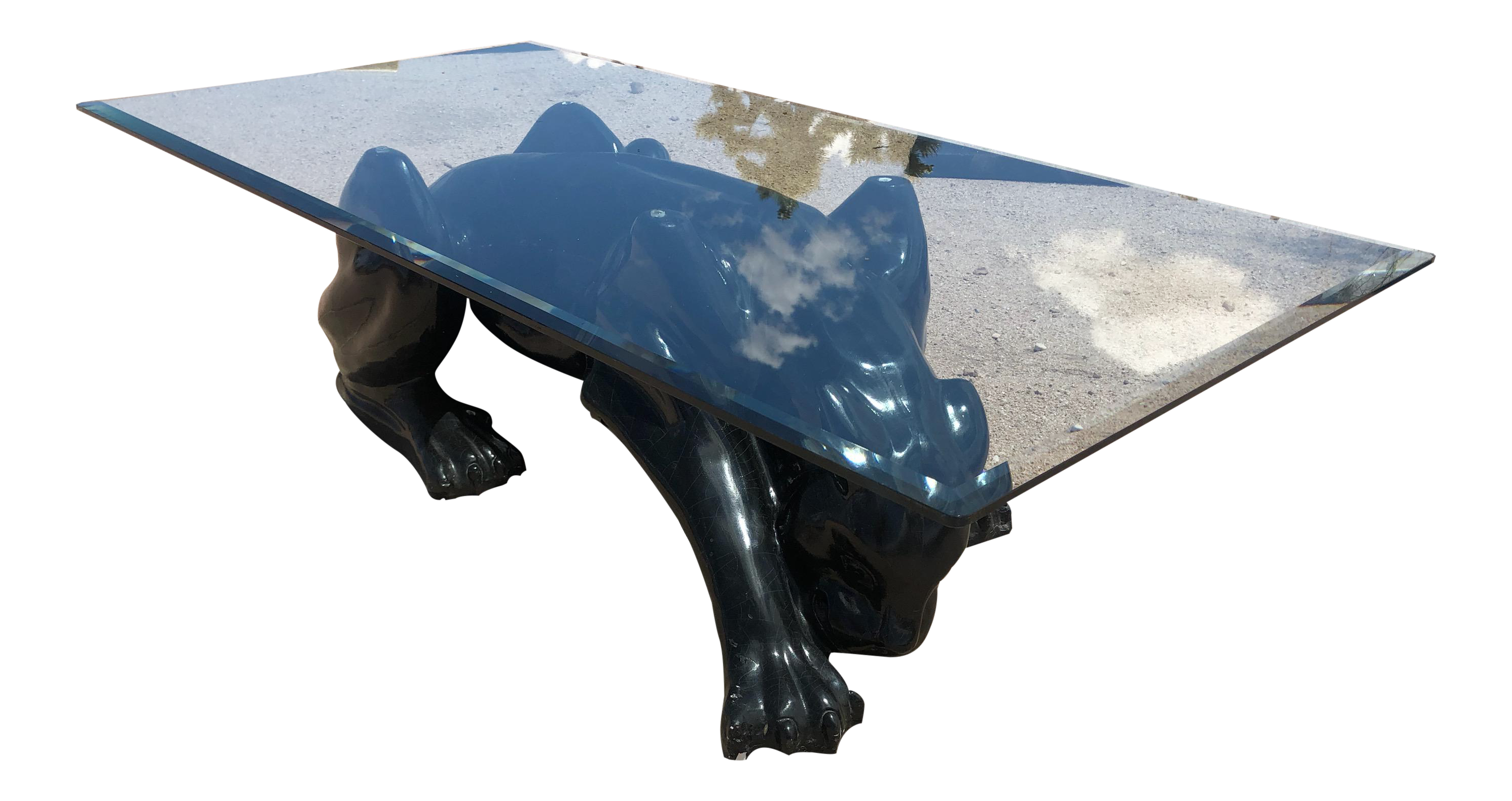 1980s Figurative Black Panther Coffee Table Chairish