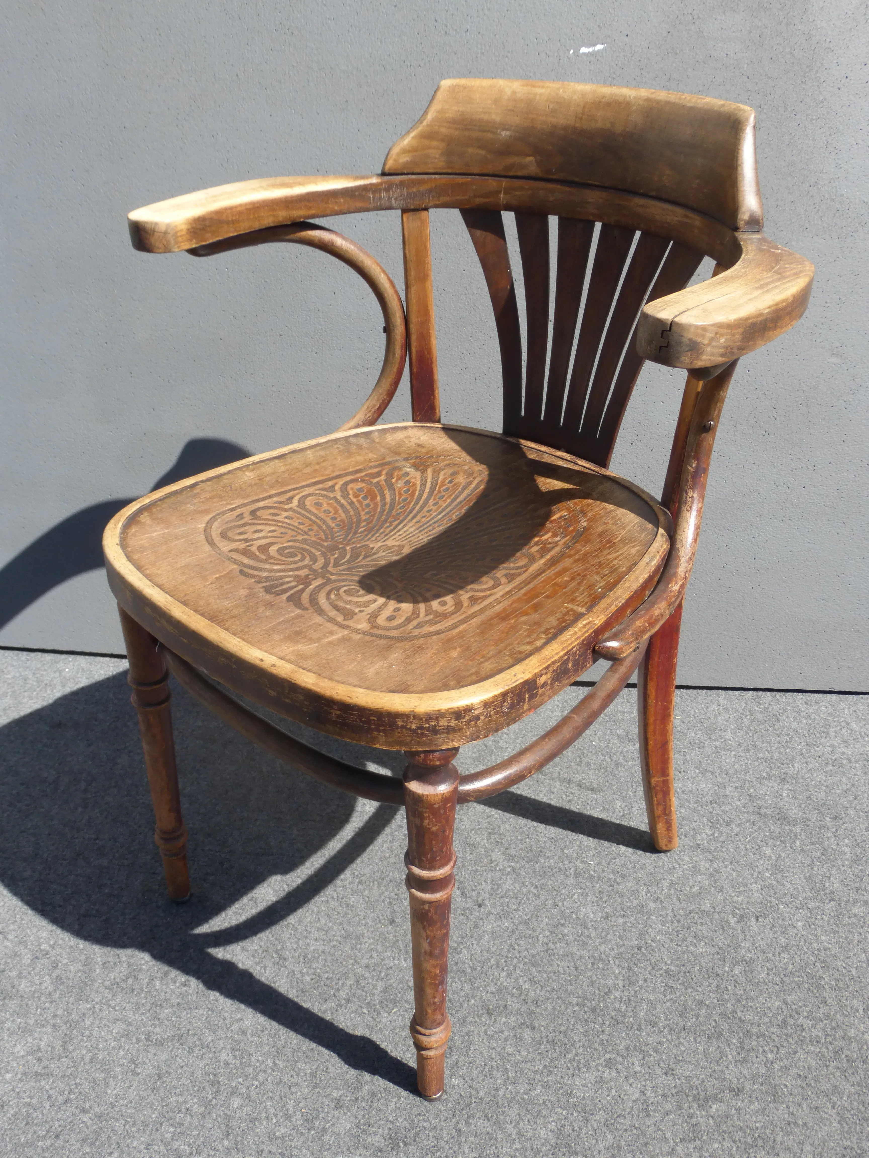 家具 Vintage THONET Arm chair Vintage Thonet Style Bentwood Library Arm Chair | Chairish