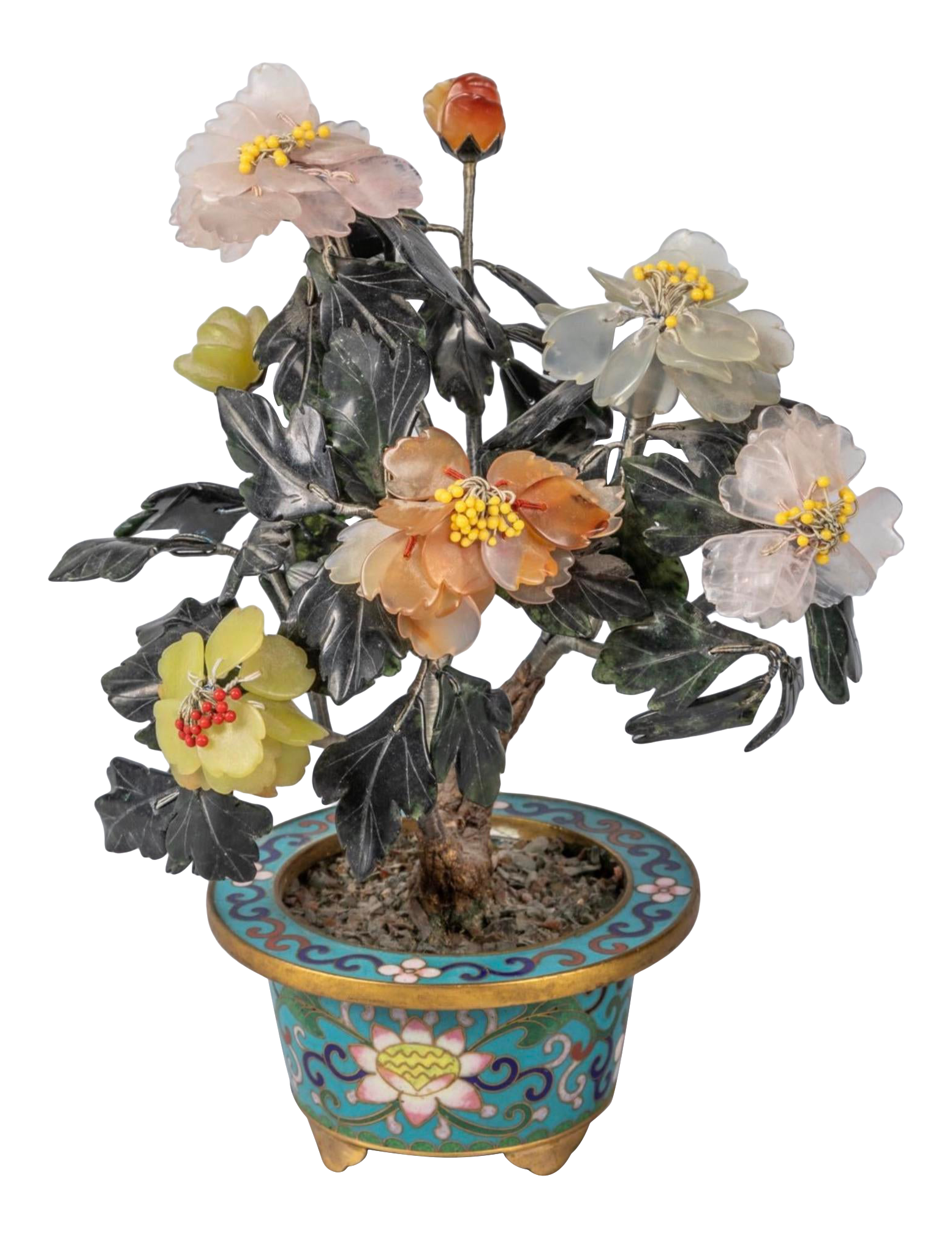 Early 20th Century Early Century Chinese Jade And Cloisonne Bonsai Tree Chairish
