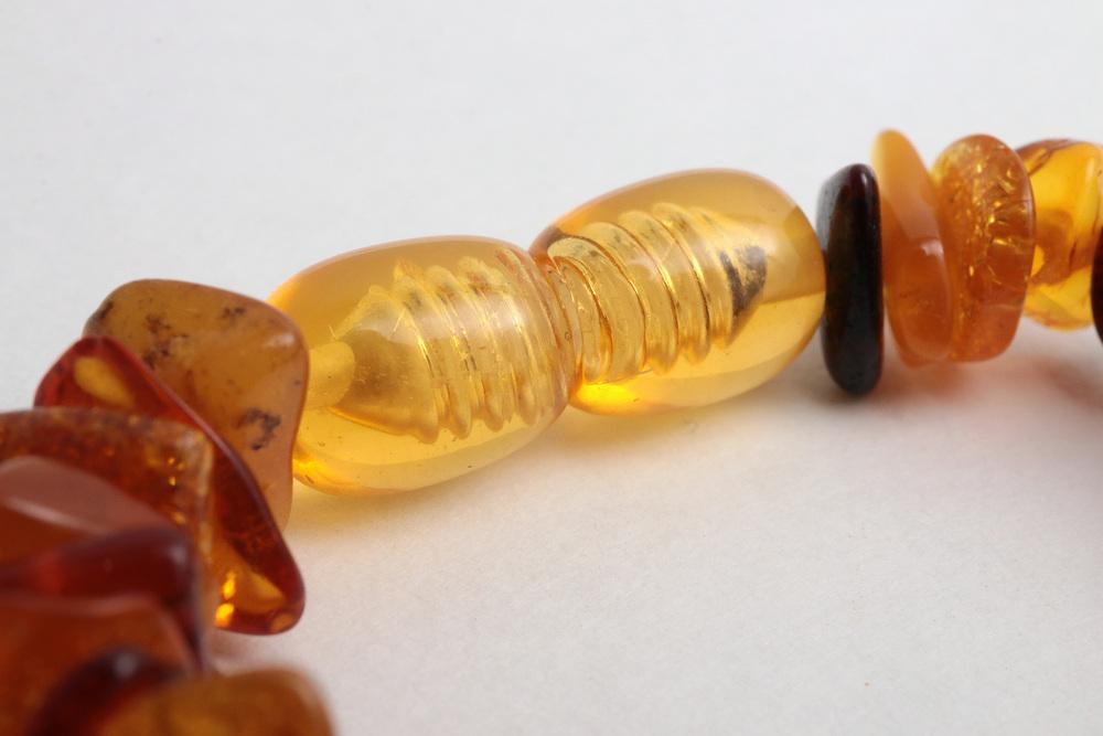 Vintage Three Amber Necklaces, 1960s, Set of 3