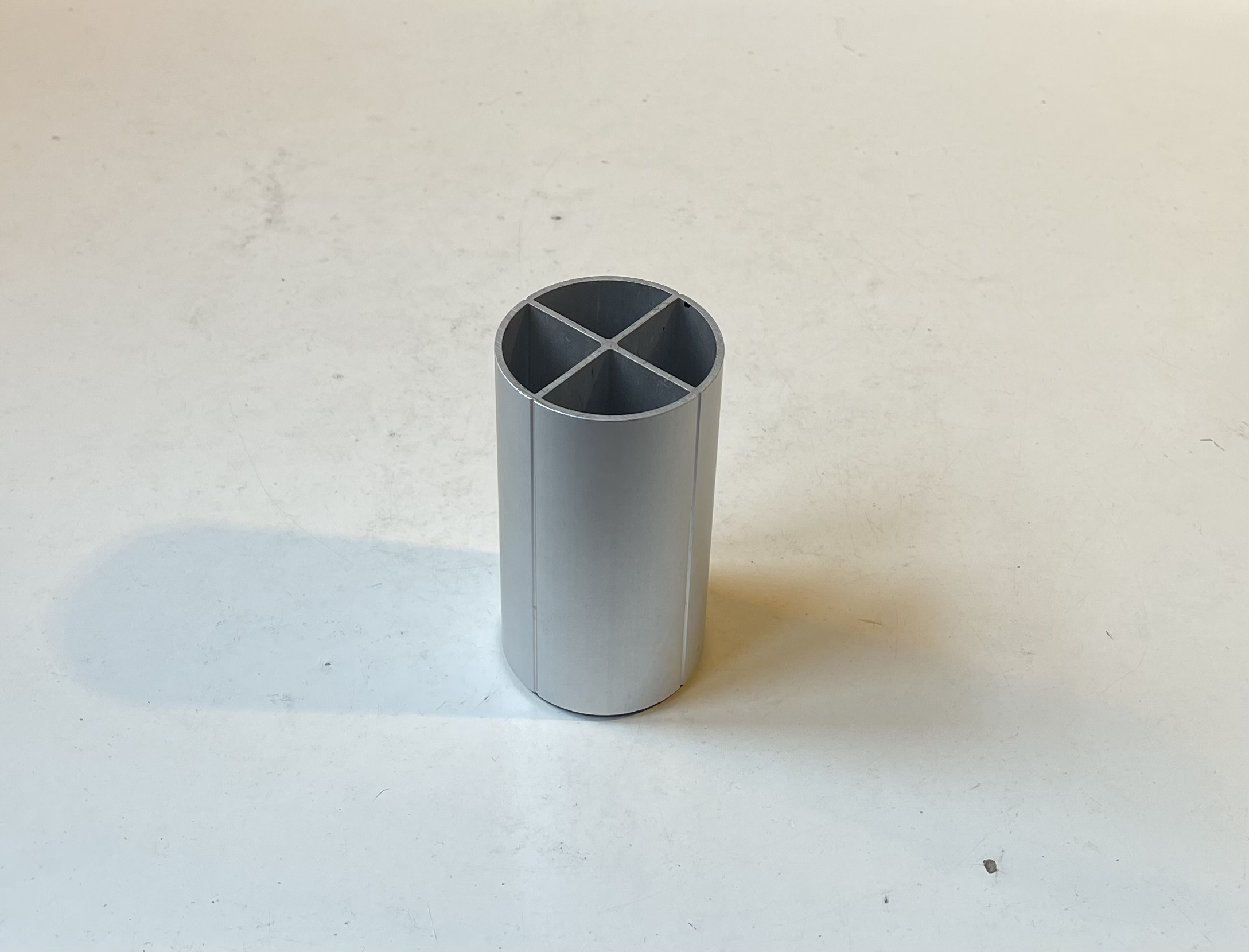 Minimalist Pencil Holder in Brushed Aluminum from Georg Jensen, 1990s