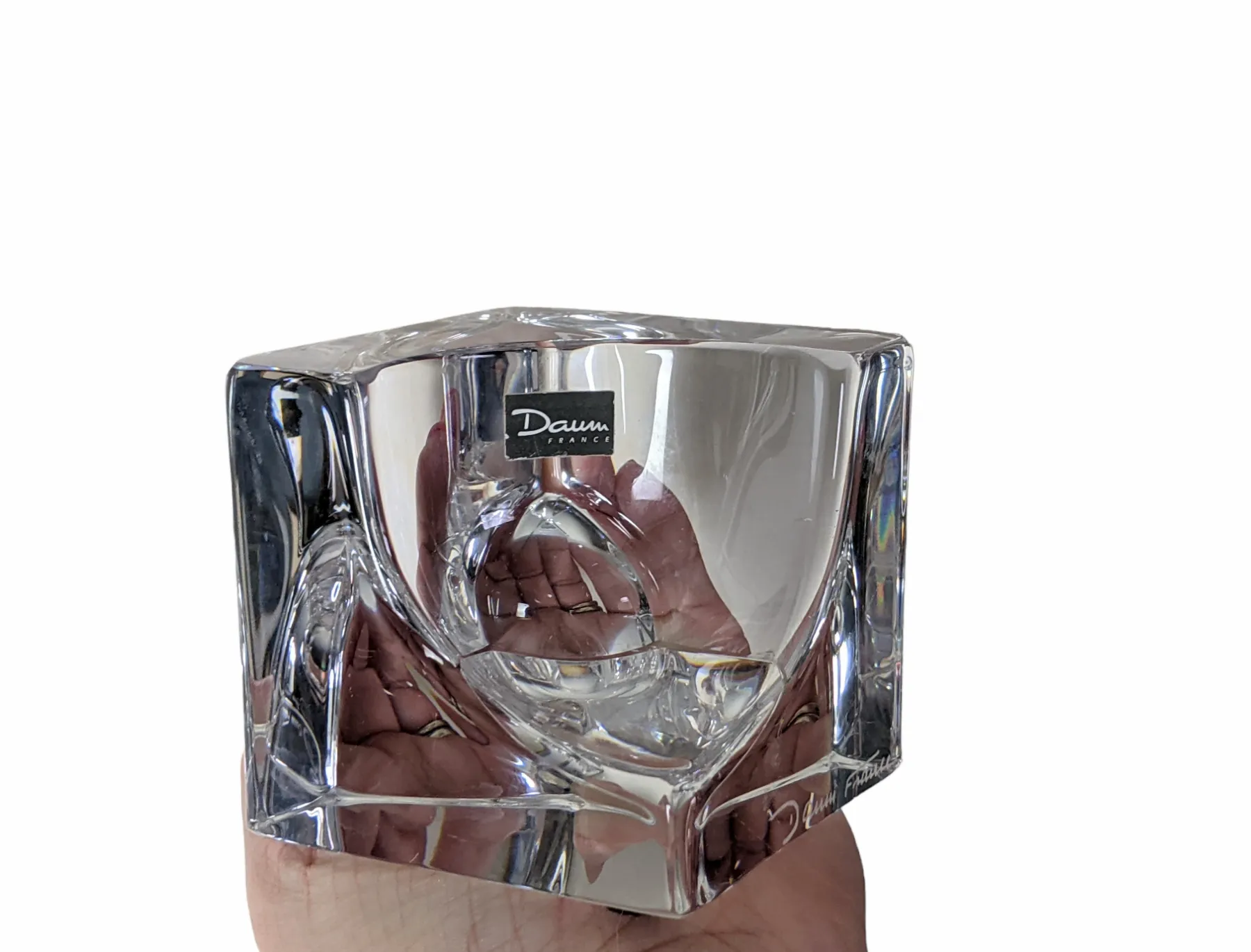 Vintage Modernist Daum France Crystal Decorative Object