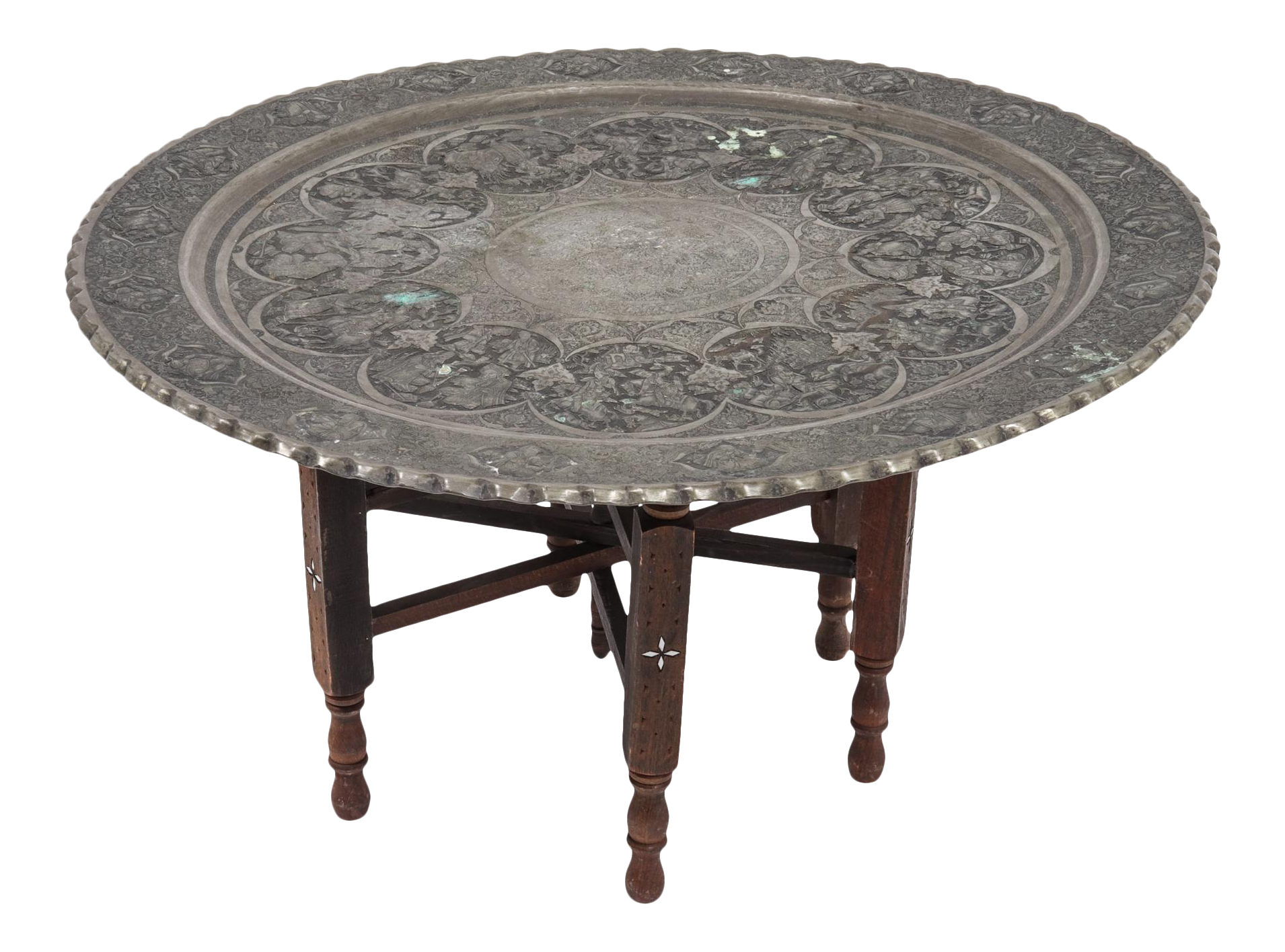 Southeast Asian Brass Round Tray Top Table Chairish