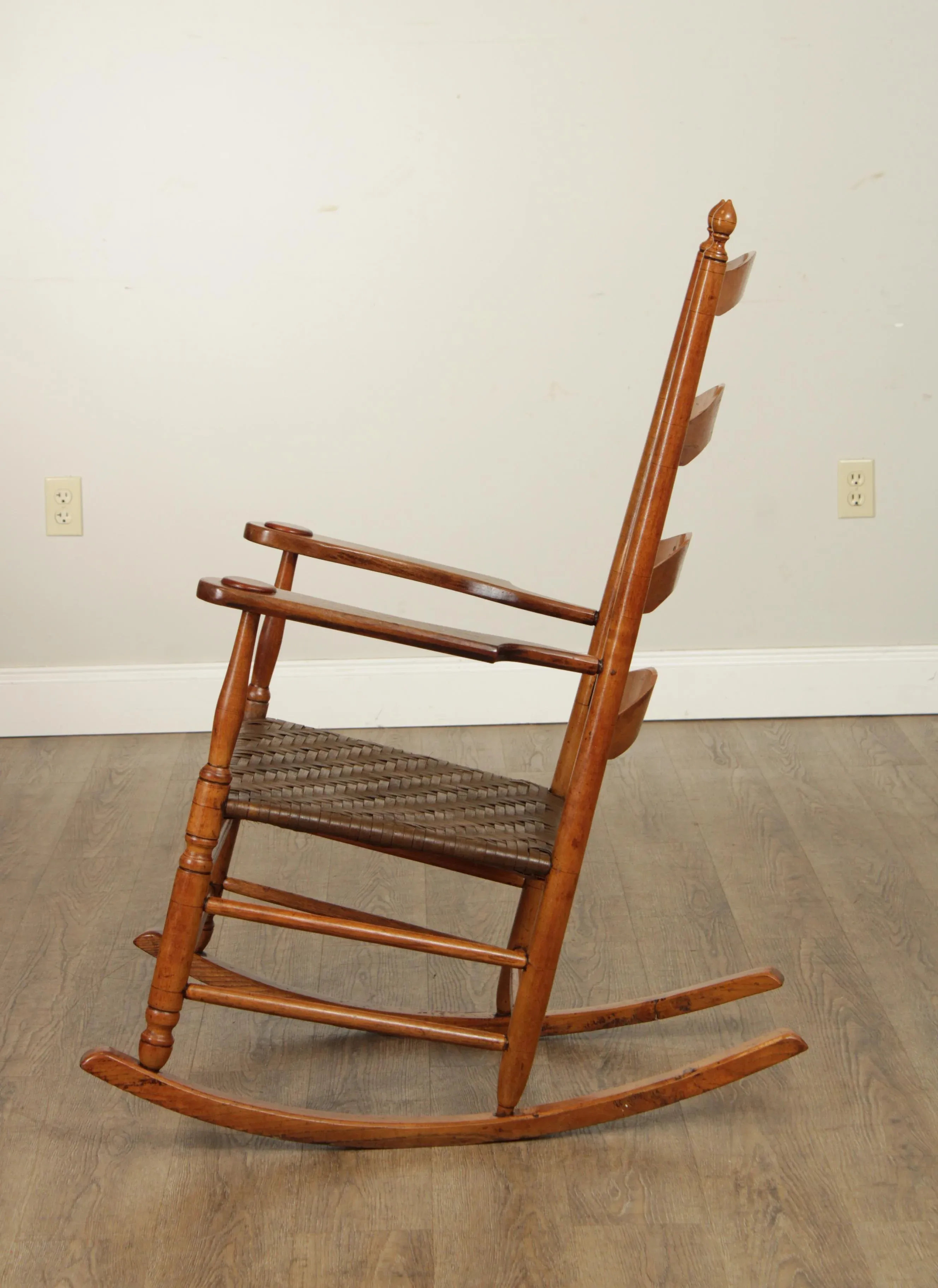 Antique Shaker Style Maple Ladder Back Rocker Chairish