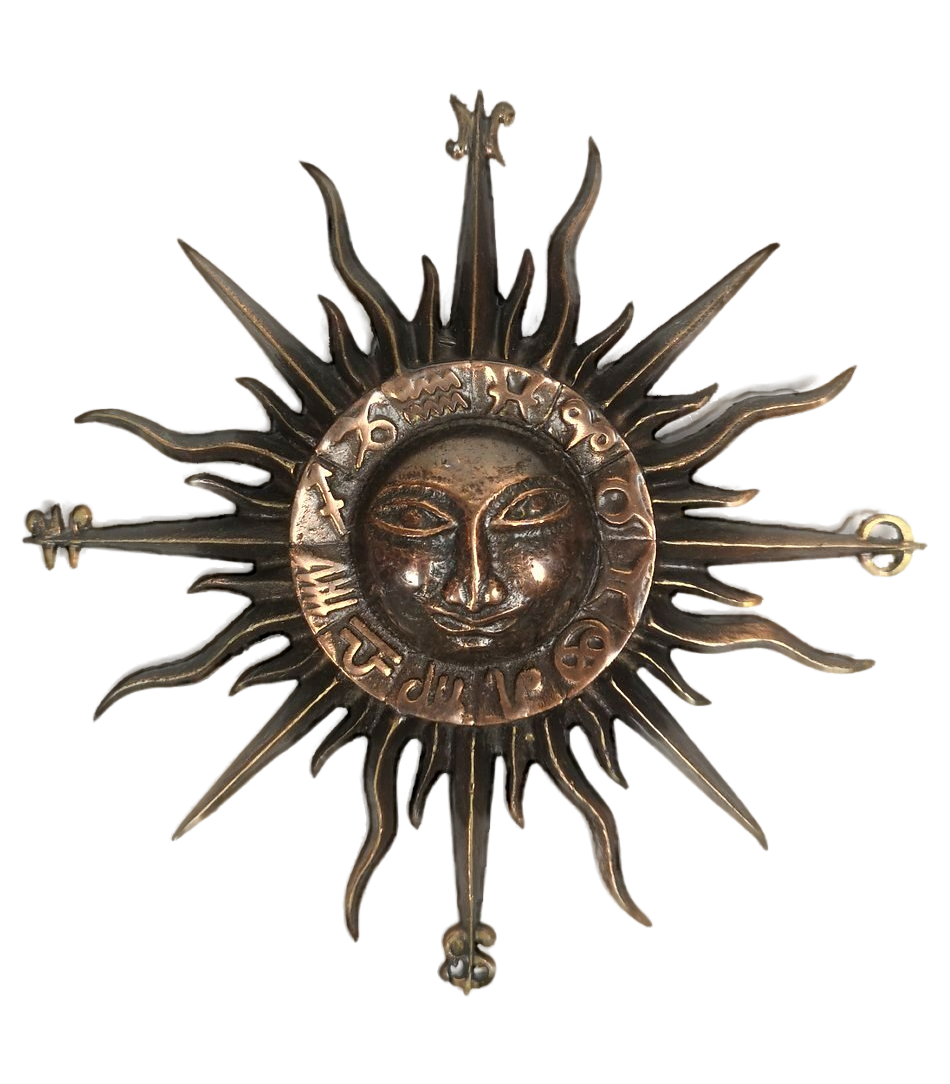 Horoscope Themed Bronze Wall Plate, 1960s Chairish