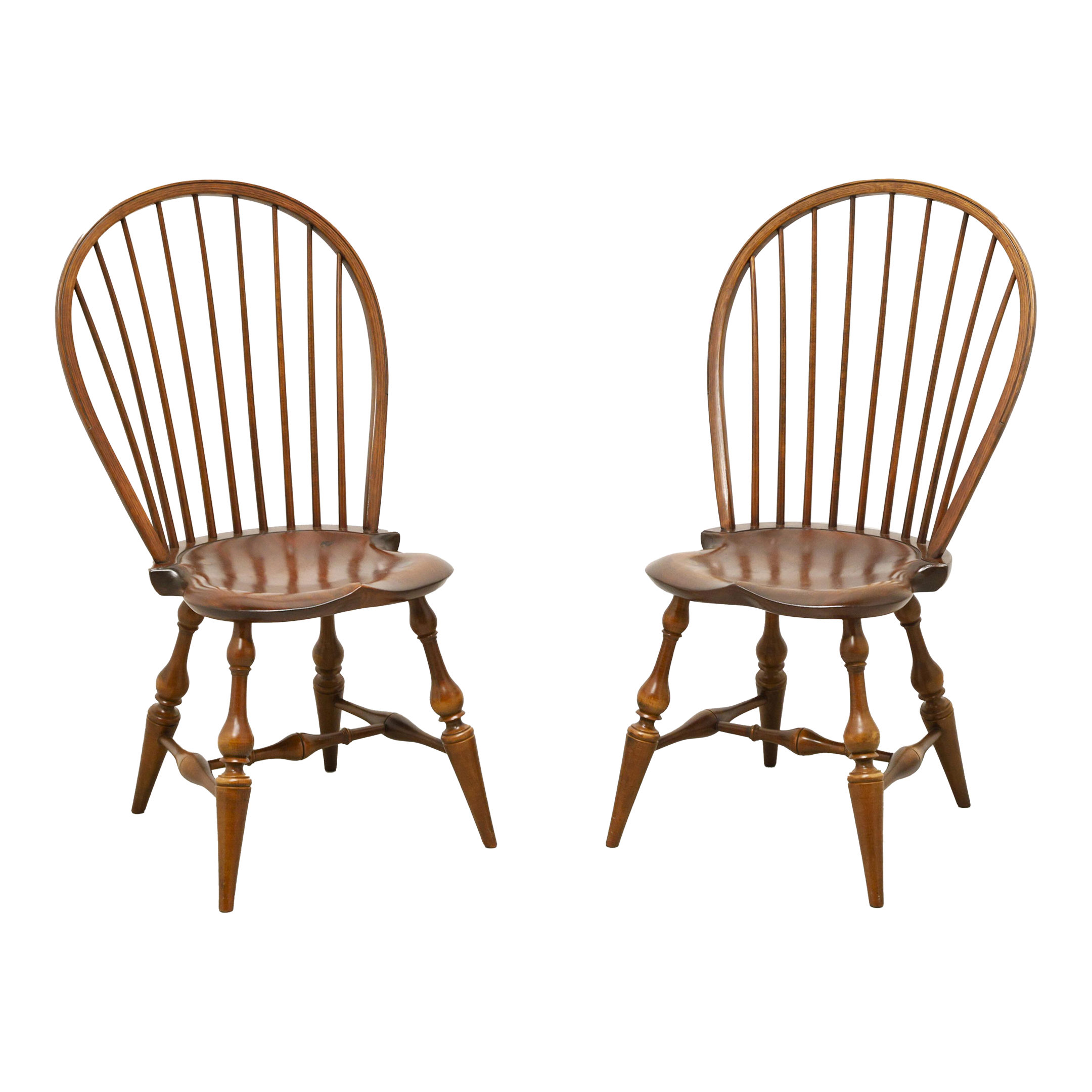 Dimes Cherry Finish Windsor Dining Side Chairs Pair D