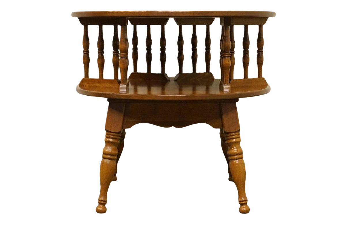 Ethan Allen Baumritter Heirloom Nutmeg 28" Round Rotating Drum / End