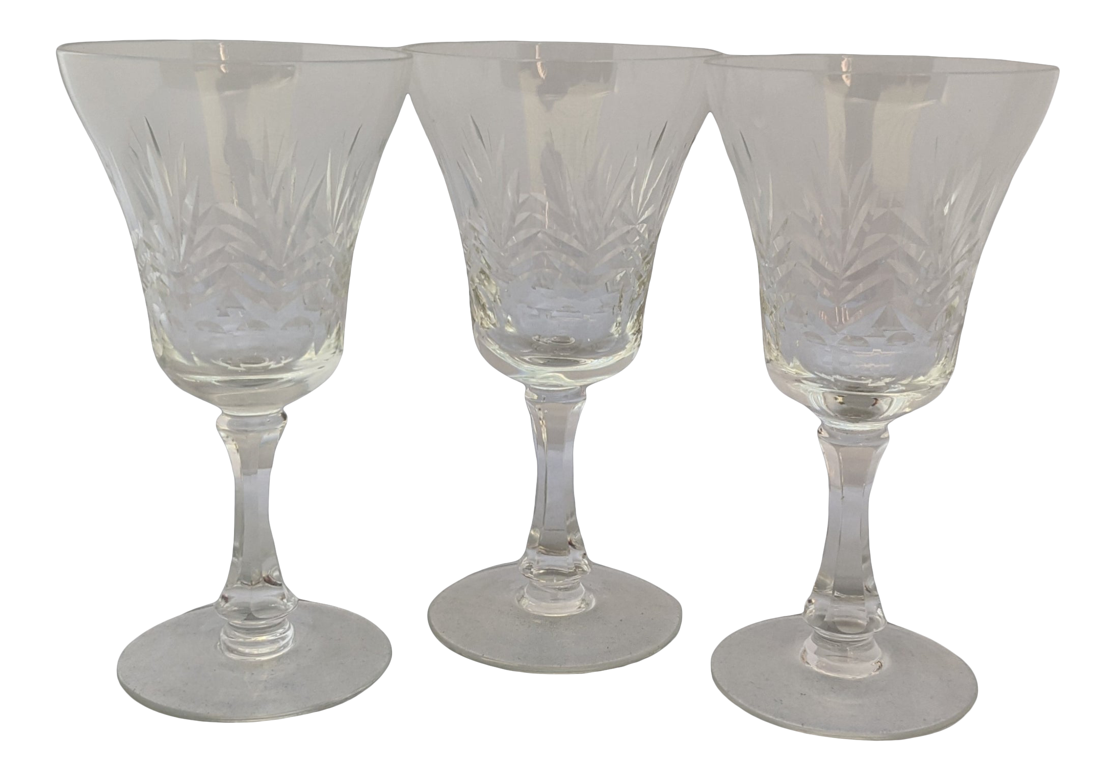 Vintage HighEnd Cut Crystal Wine Glasses Set of 3 Chairish