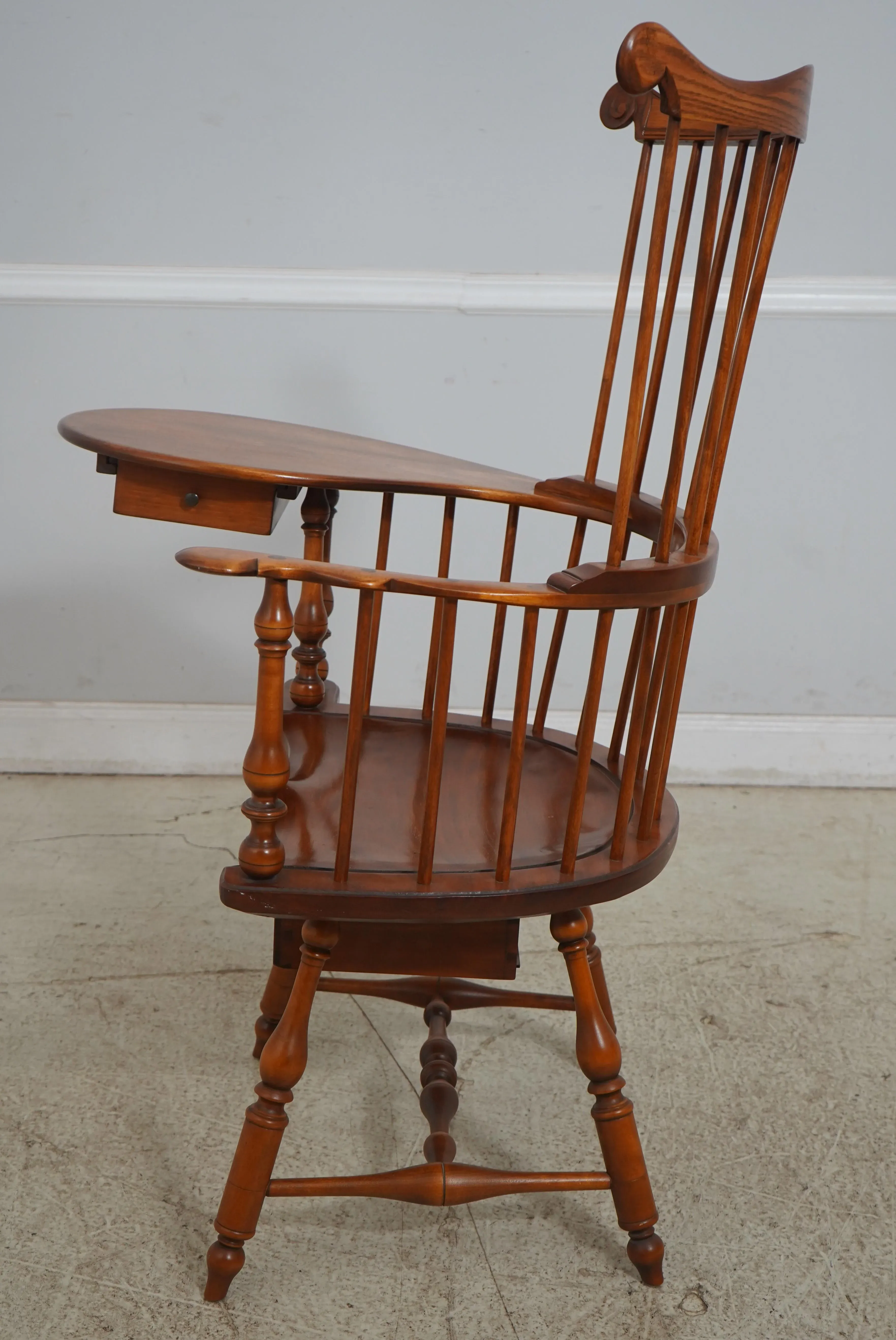 Dr Dimes Windsor Style Writing Desk Armed Chair Chairish