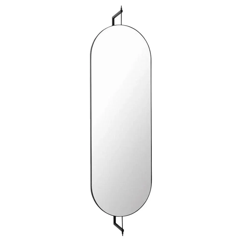 Black Full Size Rotating Mirror by Kristina Dam Studio