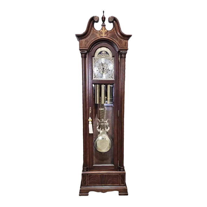 Vintage Sligh Chippendale Mahogany Tall Case Clock Grandfather
