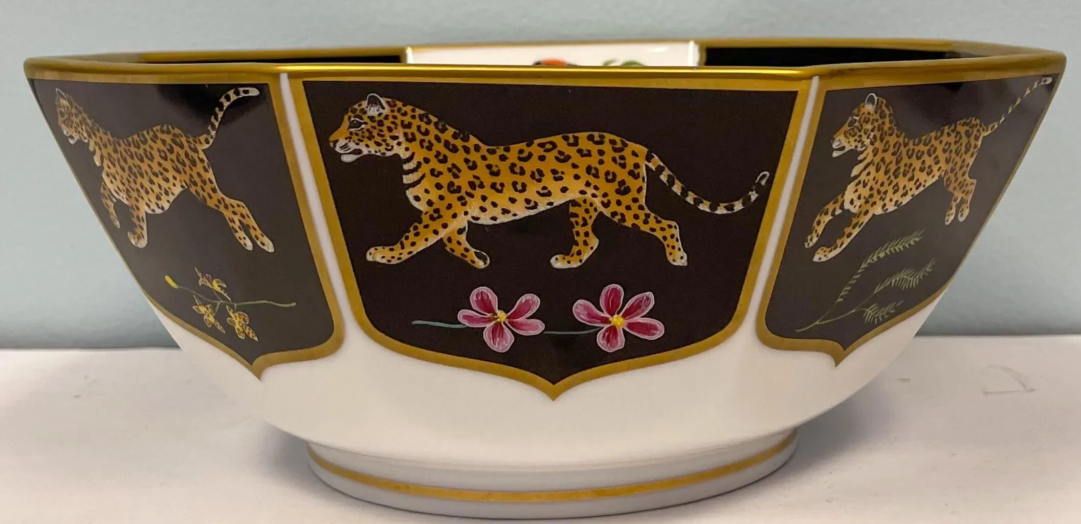 English Lynn Chase Jaguar Jungle Bowl, Tray and Ring Dishes