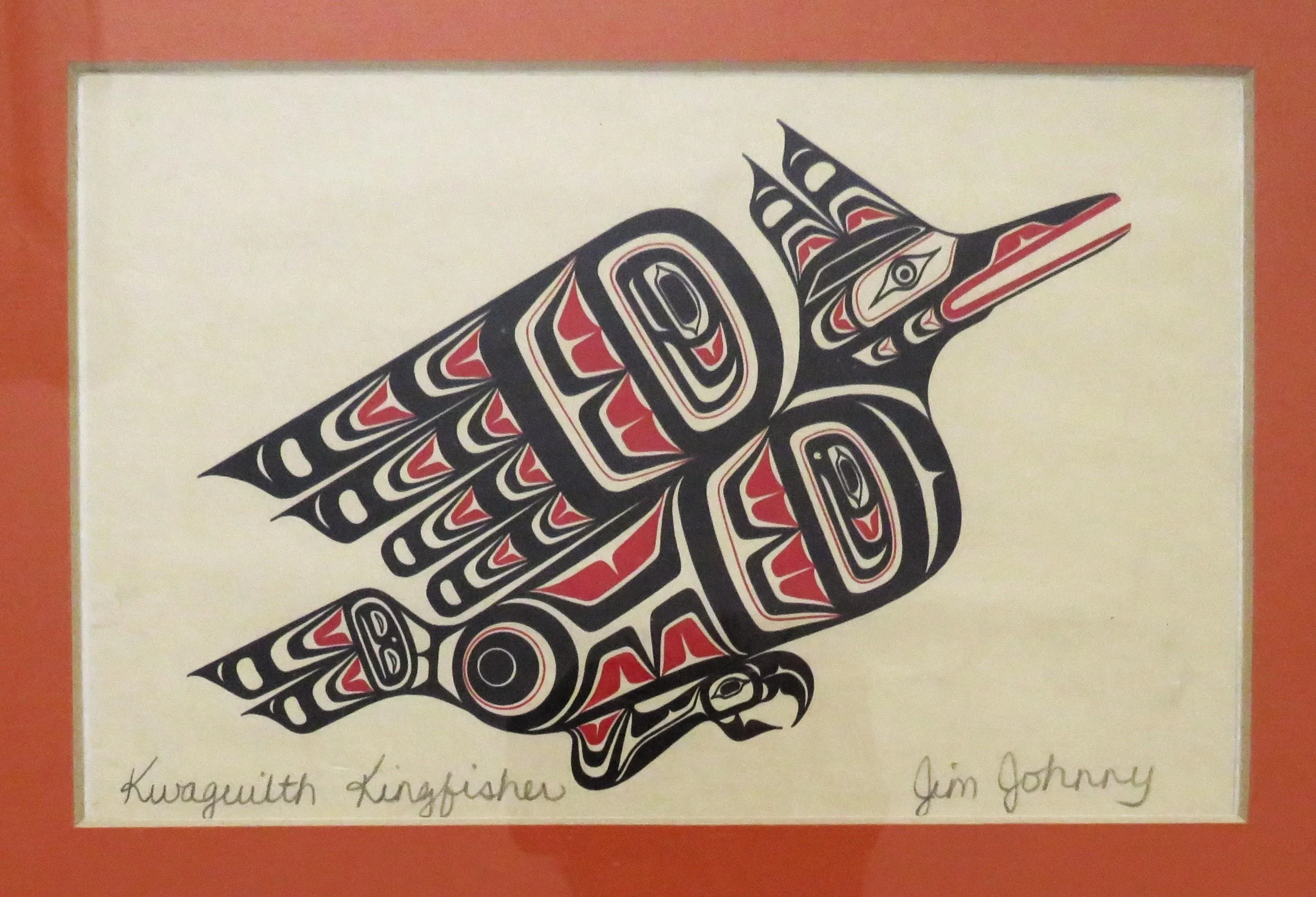 Set of 3 Native American Mid Century Modern Abstract Bird