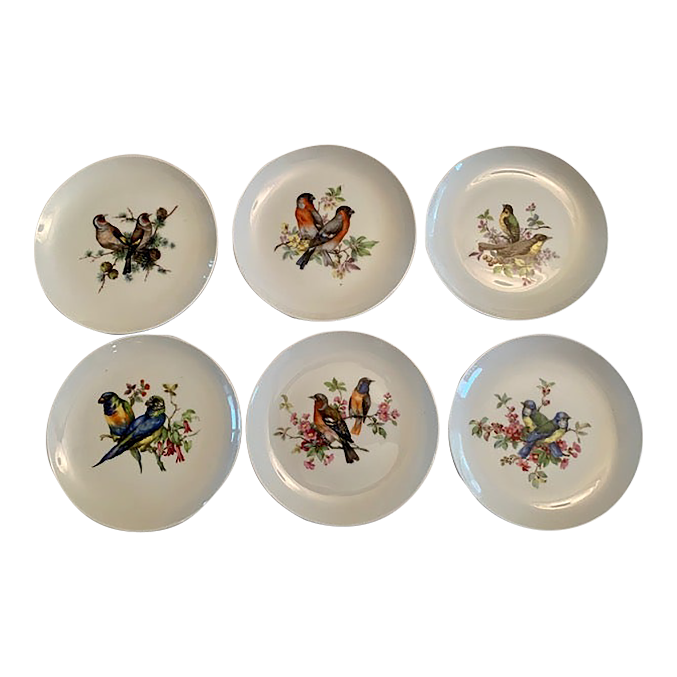 Late 20th Century Mottahedeh Aviary Dessert/Salad Plates- Set of 6