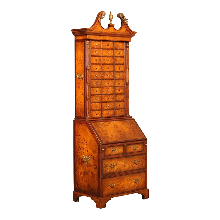 Early 21st Century Theodore Alexander Chippendale Style Burl Wood