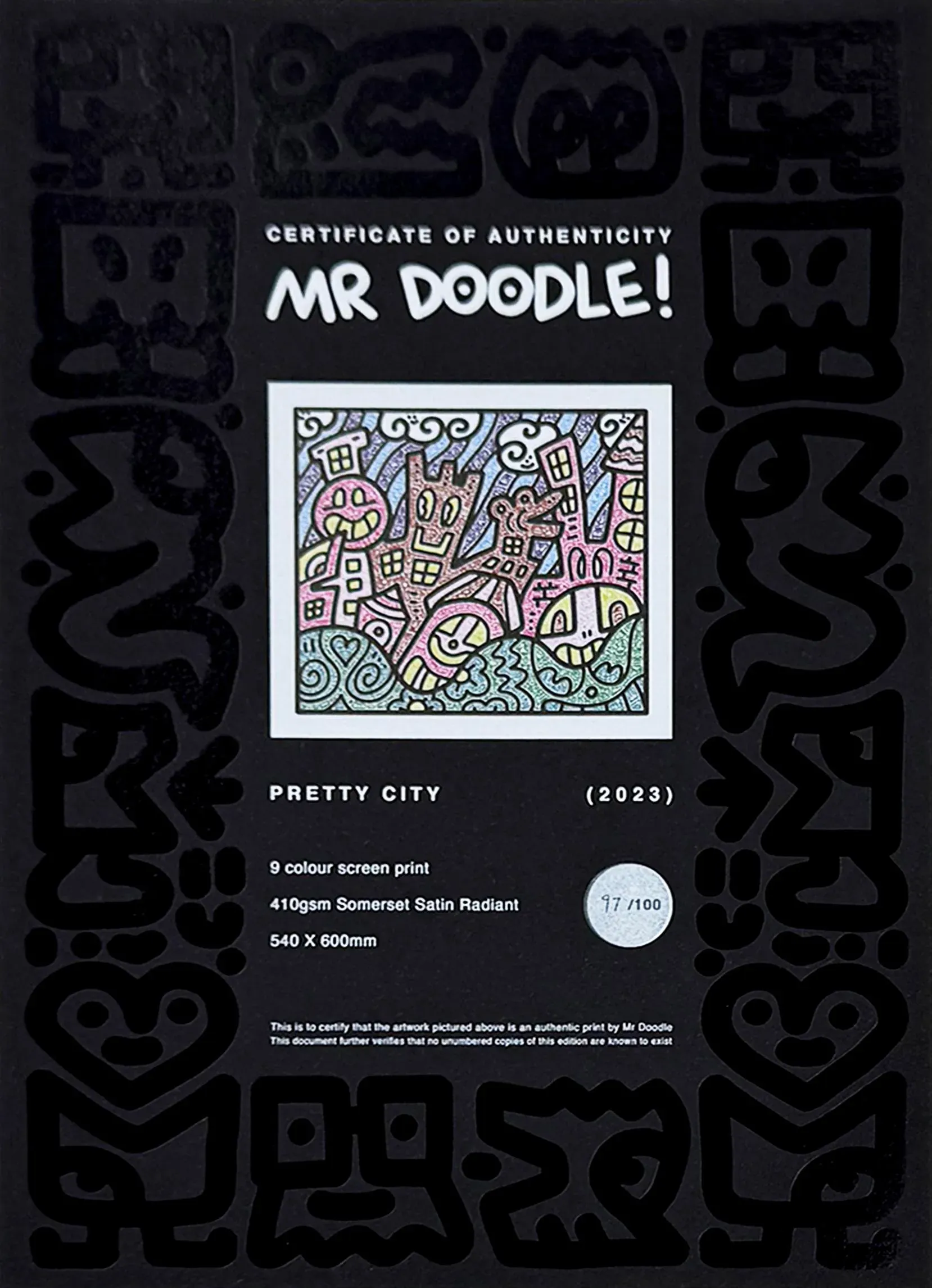 Mr Doodle, Pretty City (Framed Hand Signed Screen Print) | Chairish