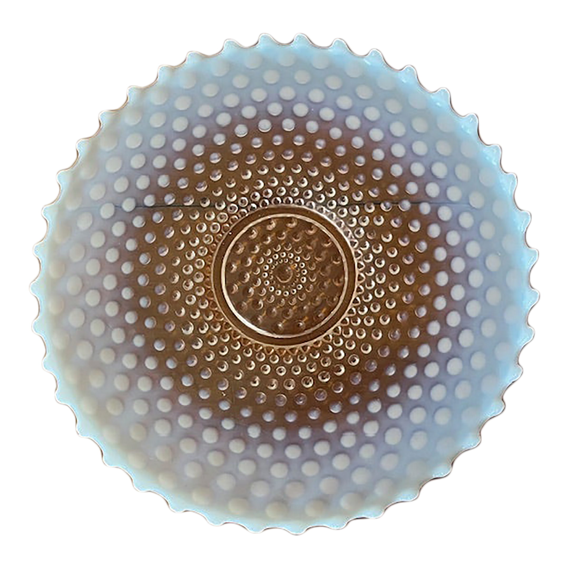 Vintage Pink Opalescent Hobnail Glass Serving Platter/Cake Platter