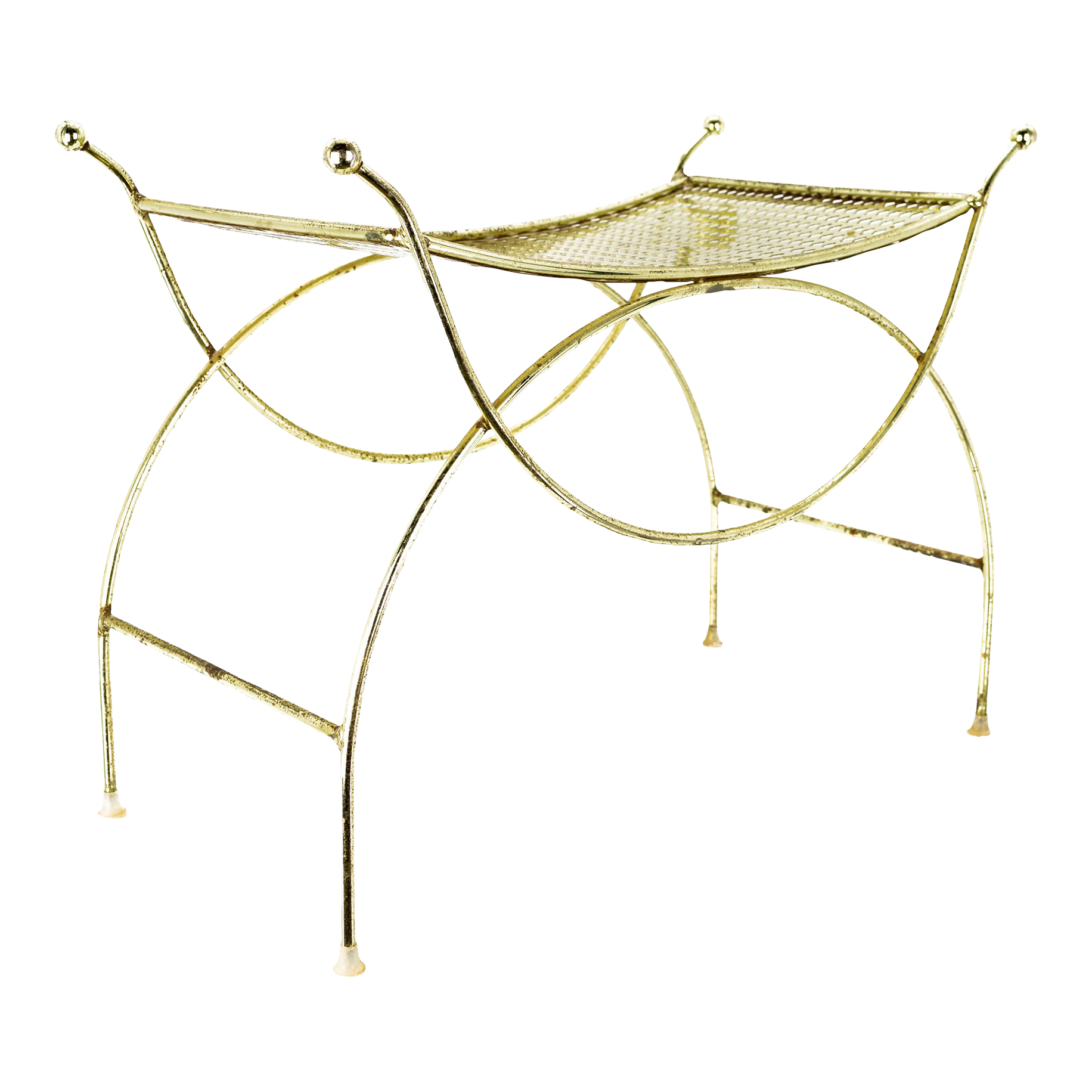 Mid Century Brass Scoop Vanity Stool Chairish