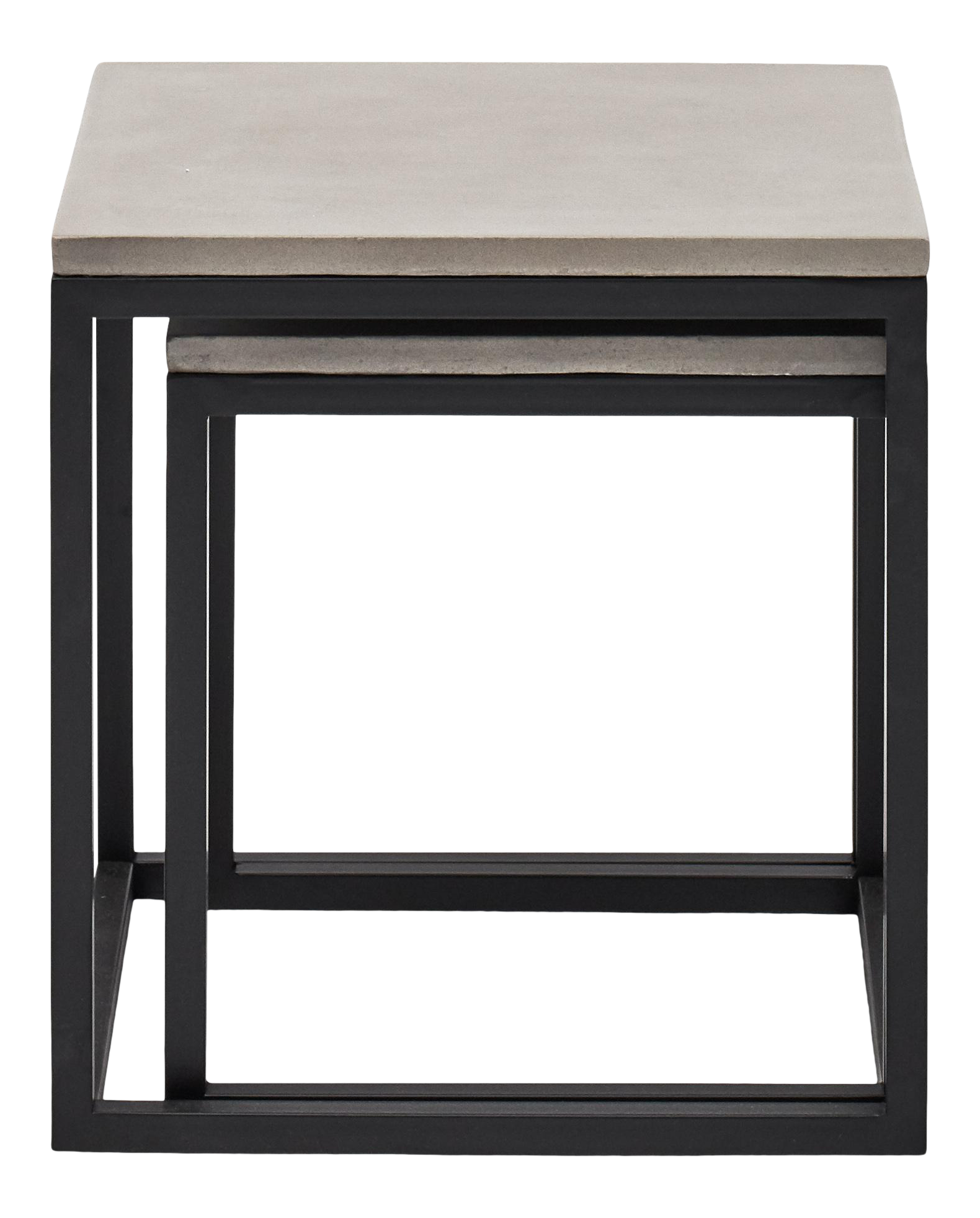 Stax Nesting End Table (Set of 2), Dark Grey, Black Chairish