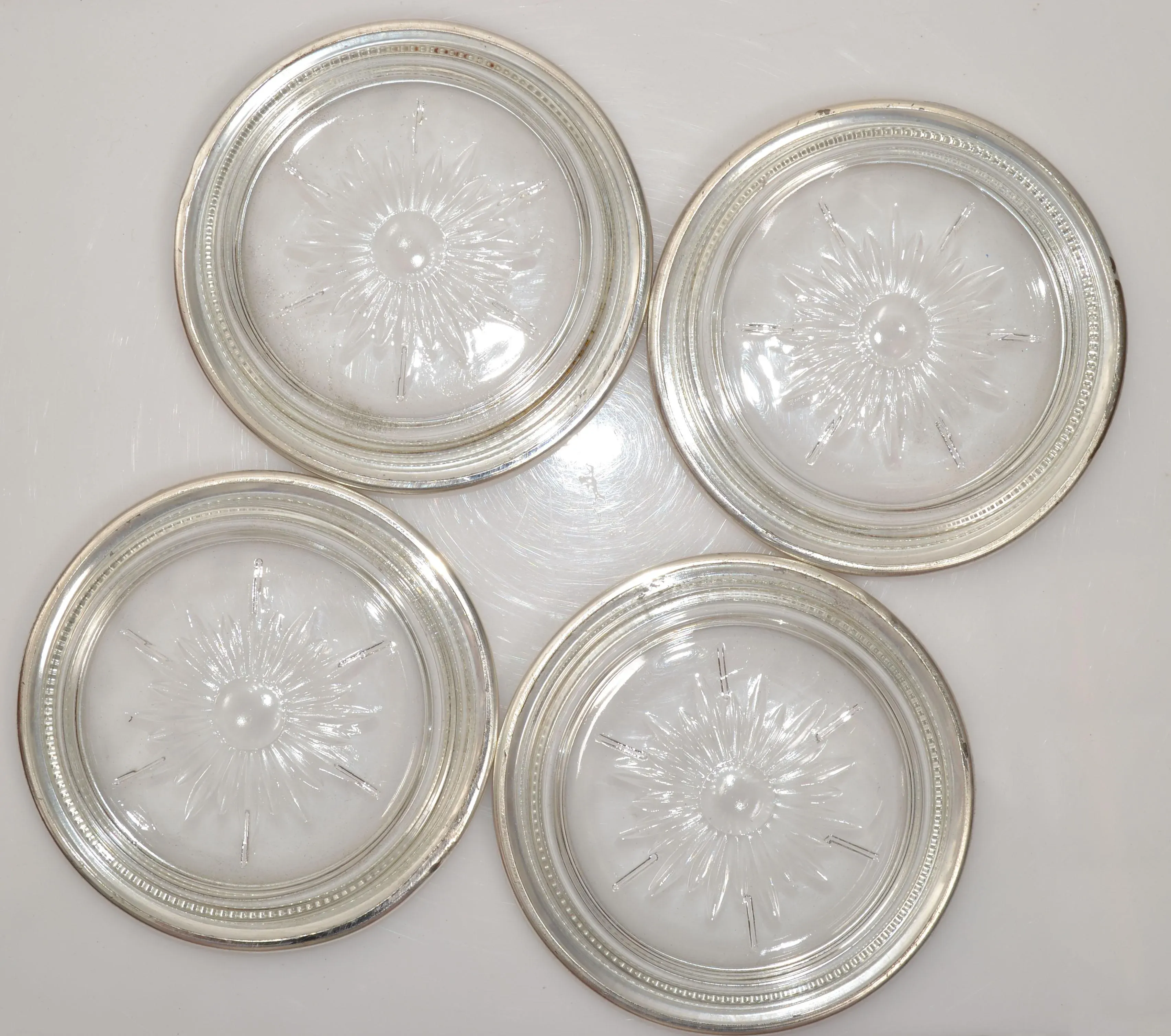 1980s Leonard Marked Italy Silverplate & Crystal Wine Glass