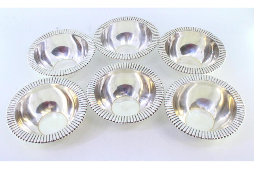 Silver Washbasins, Set of 6