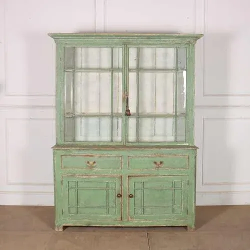 green kitchen dresser Antique Emerald Green Kitchen Cabinet, 1920s