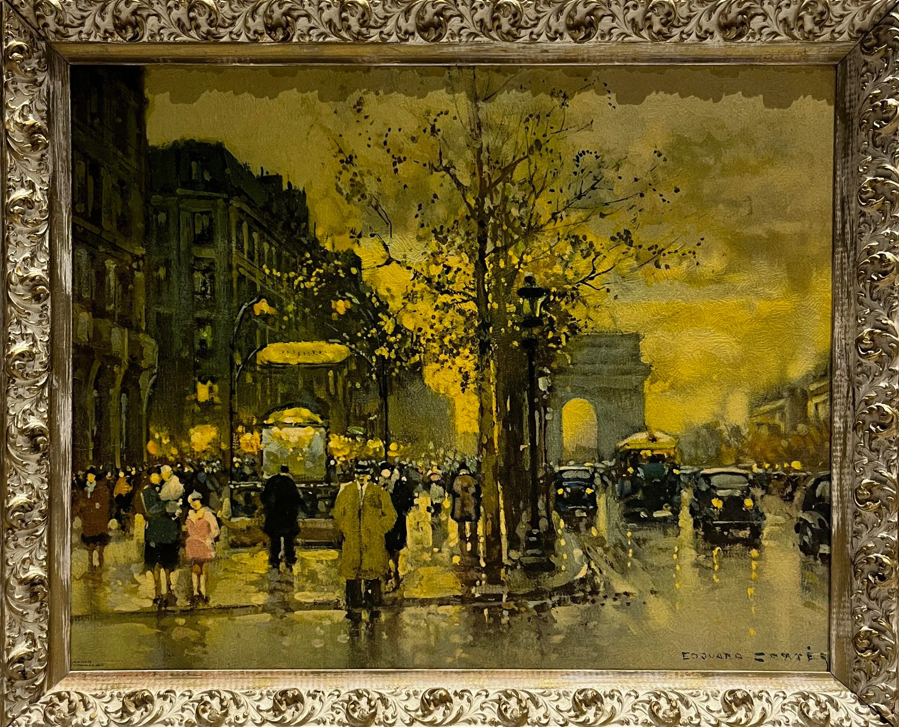 Edouard-Léon Cortès Paris Street Scene Lithograph | Chairish