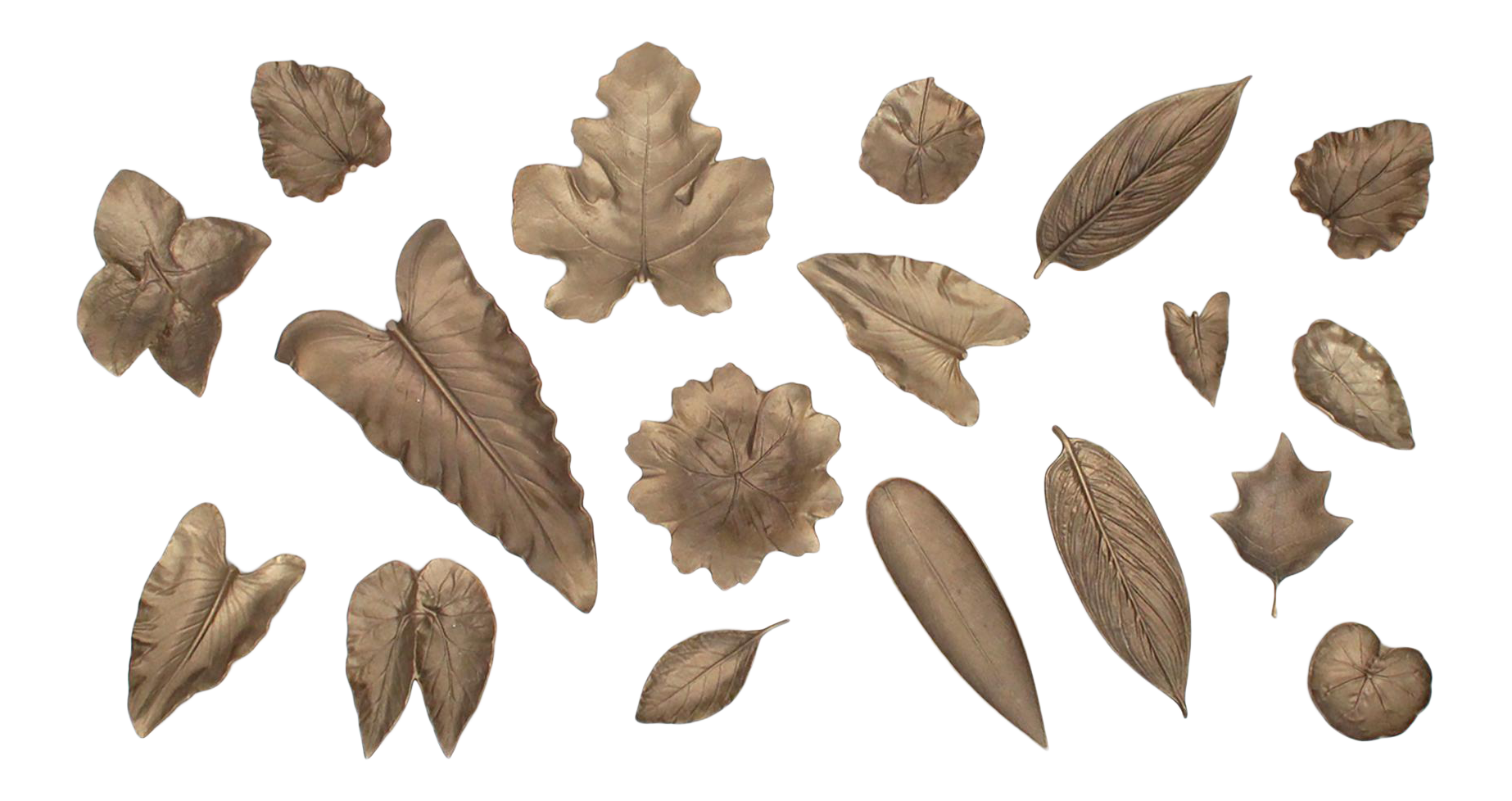 Brass Leaf Sculptures by Virginia Metalcrafters Collection of 18