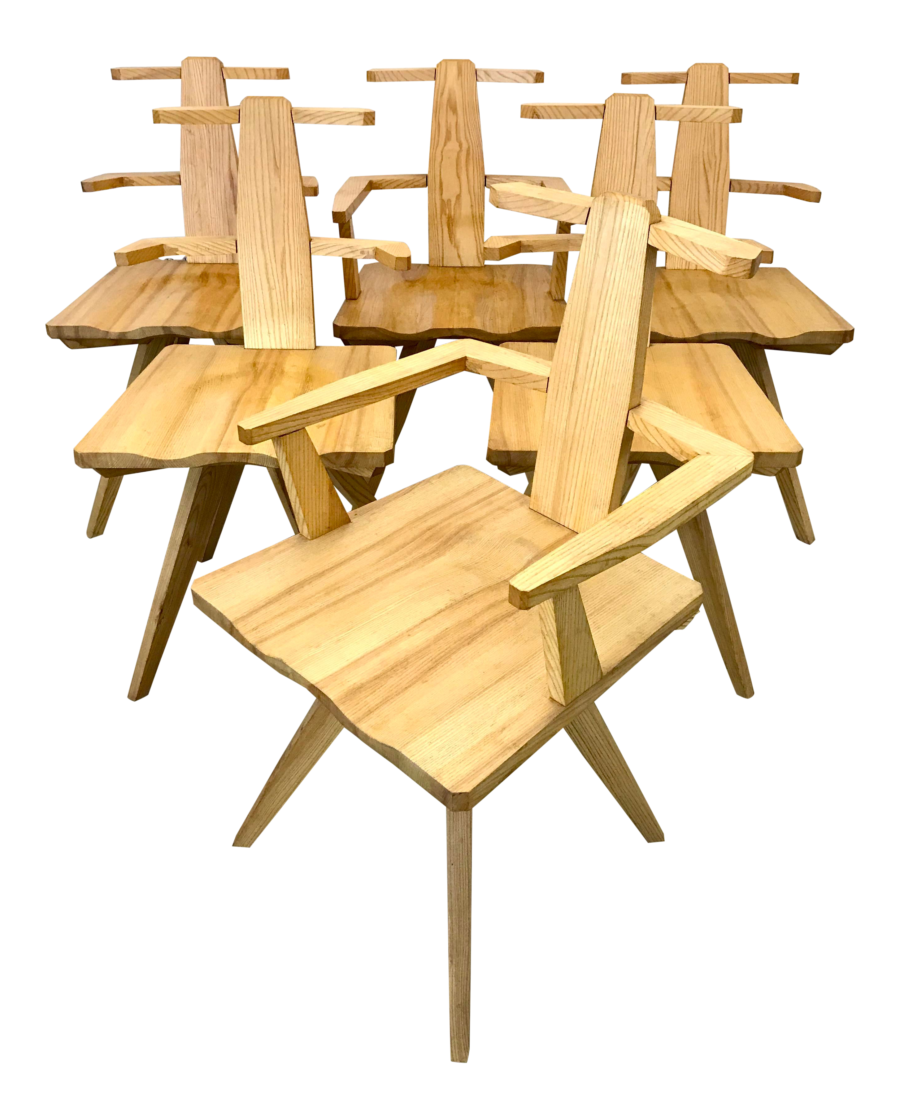 Bespoke American Studio Craft Ribbed Back Dining Chairs Set Of 6 Chairish