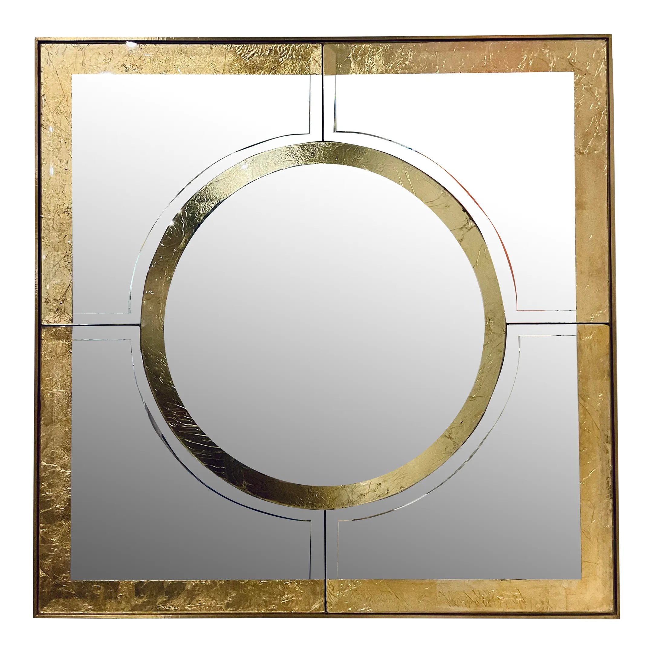 Villa and Home Gold Leaf Geometric Grayson Wall Mirror | Chairish