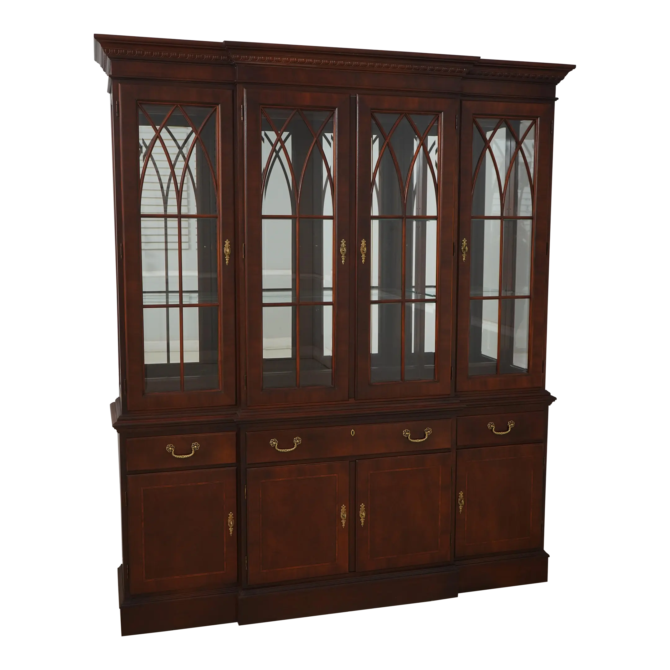 Ethan Allen Door Mahogany Dining Room Breakfront Cabinet Chairish