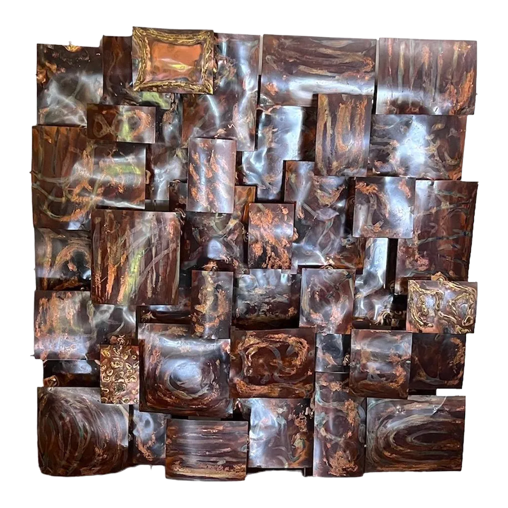 MidCentury Large Abstract Brutalist Metal Wall Art Sculpture Chairish