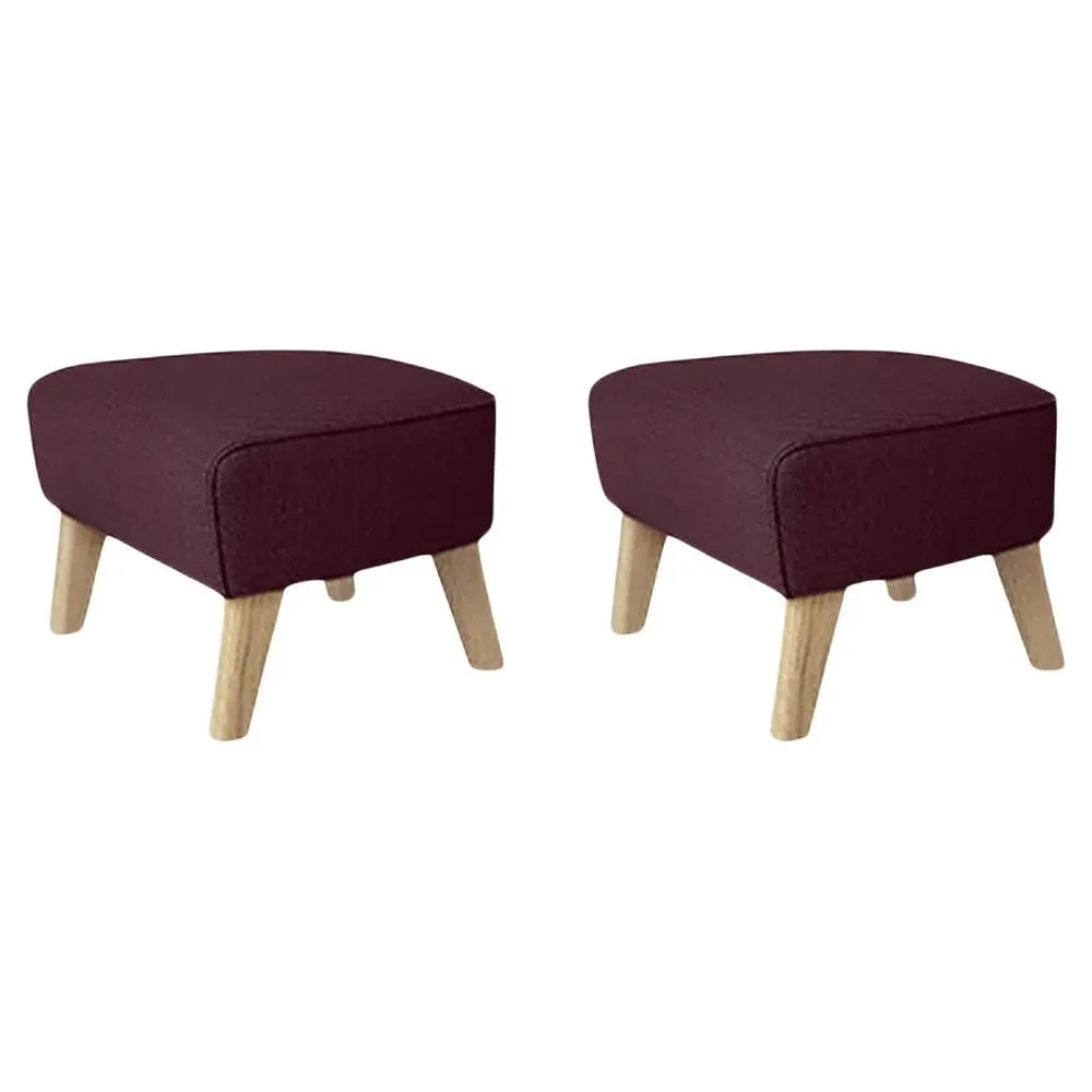 Set of Natural Oak Raf Simons Vidar 3 My Own Chair Footstool by Lassen