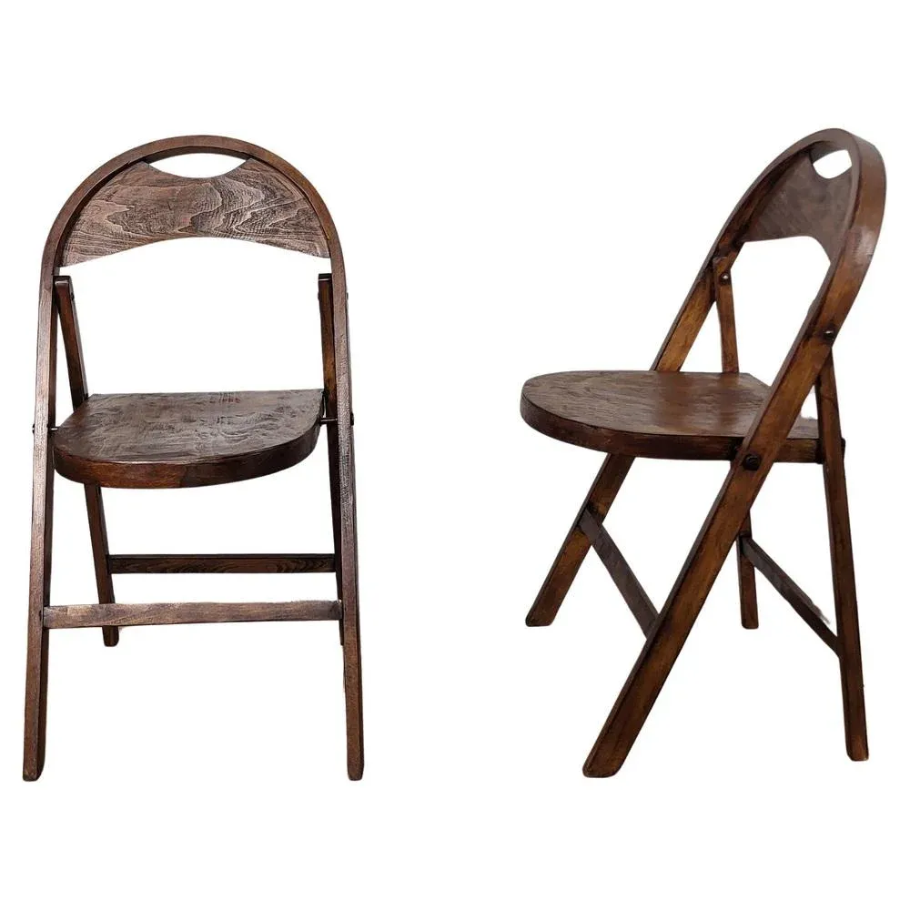 Set of Mid-Century Wood B 751 Folding Chairs from Thonet, 1960s