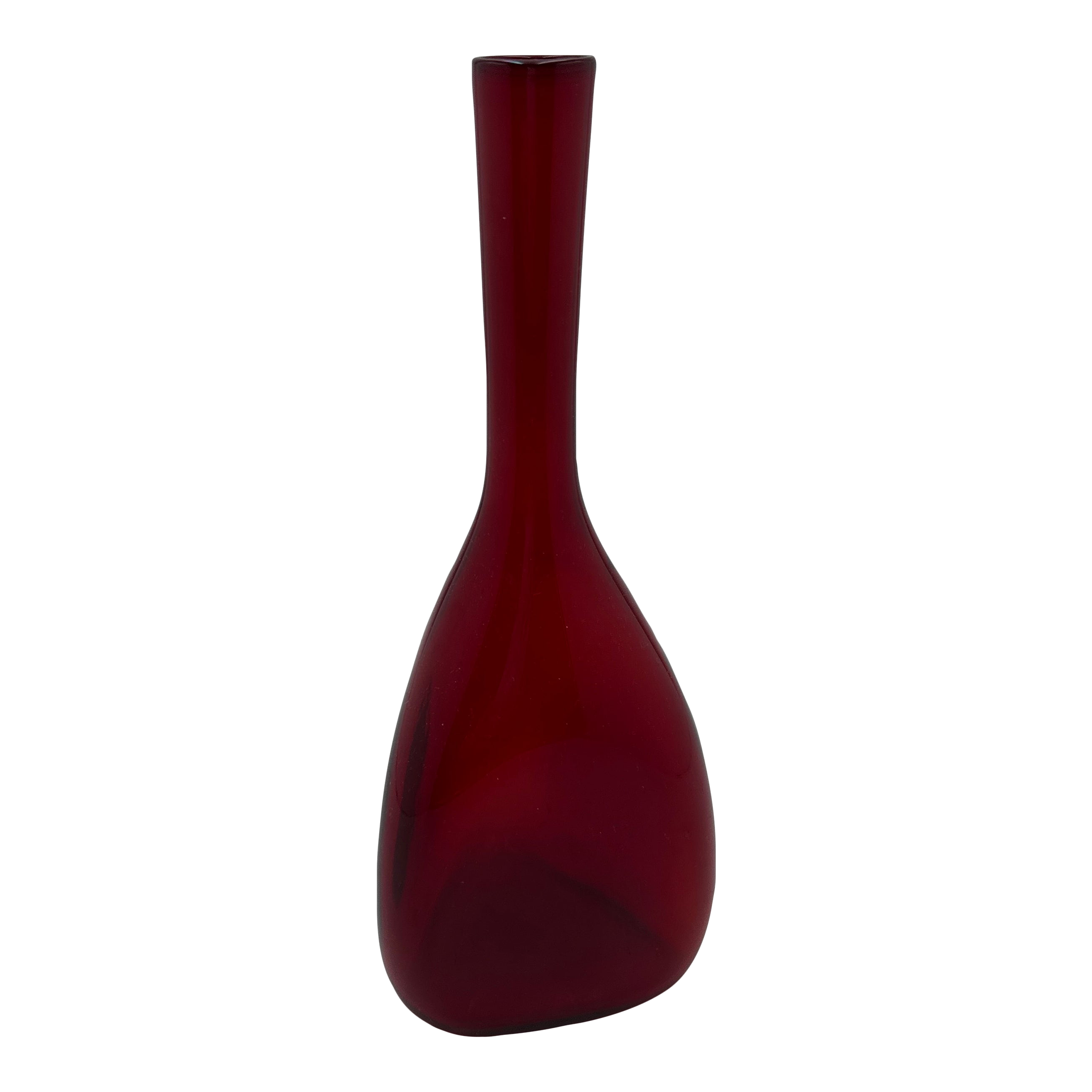 Long Necked Modernist Glass Vase by Gunnar Ander for Elme Glasbruk, 1960s