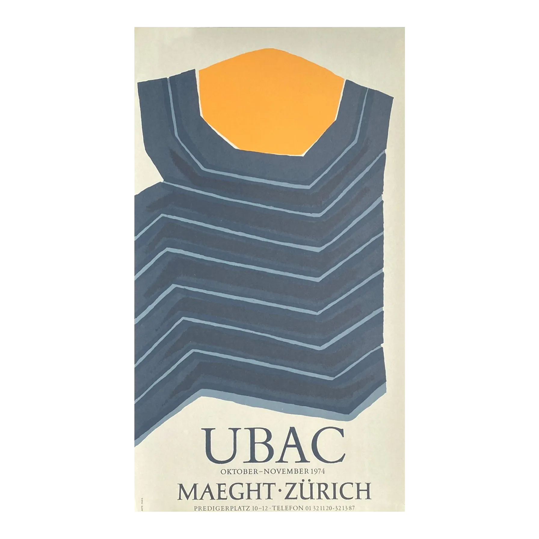 1974 Raoul Ubac Maeght Zürich Exhibition Lithograph Poster