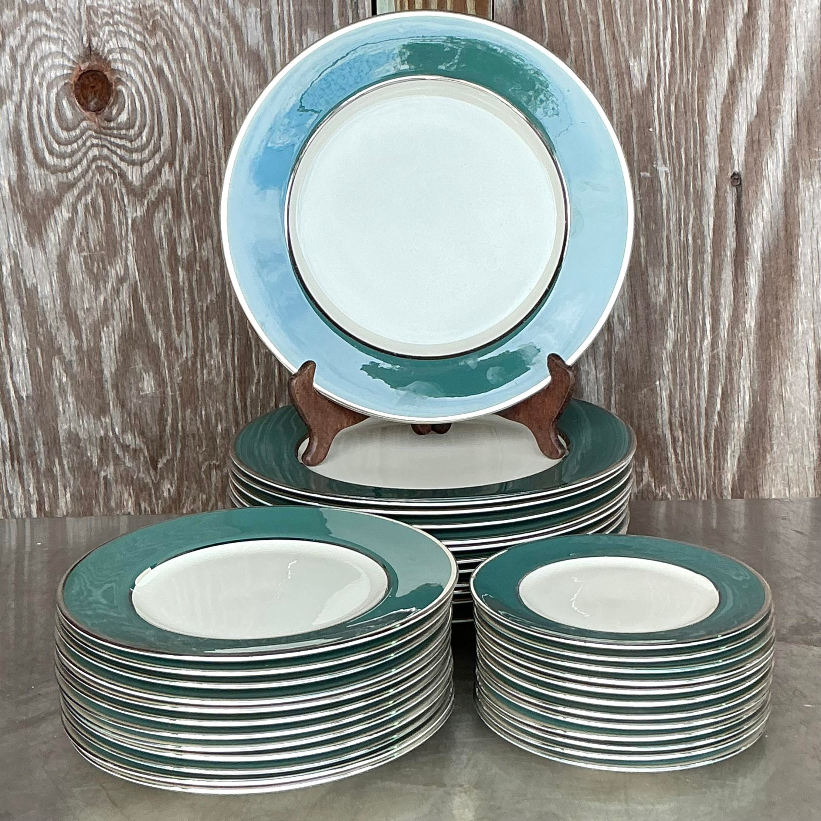 Vintage Boho Carole Stupell Jade Band China Set of 36 Chairish