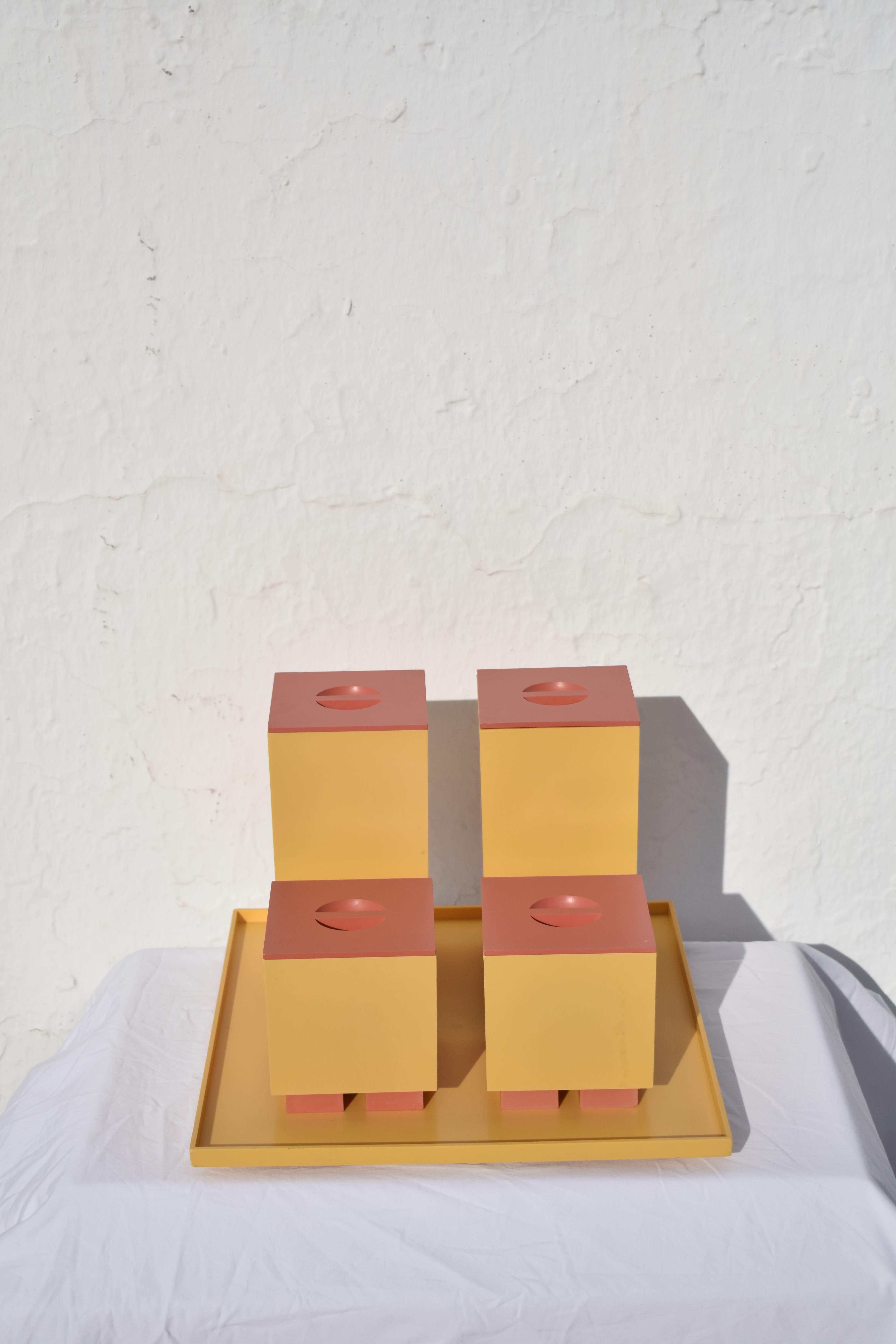 Vintage Lidded Jars and Tray by Michael Graves for Alessi, 1994