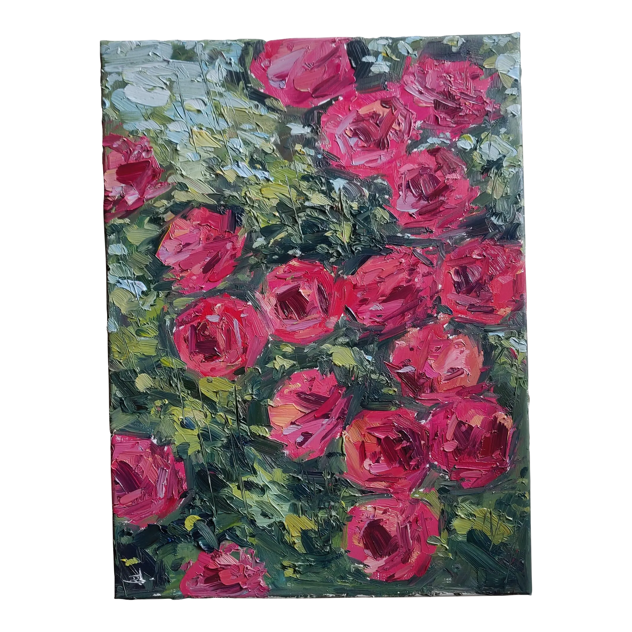 Pink Roses Still Life Oil Painting