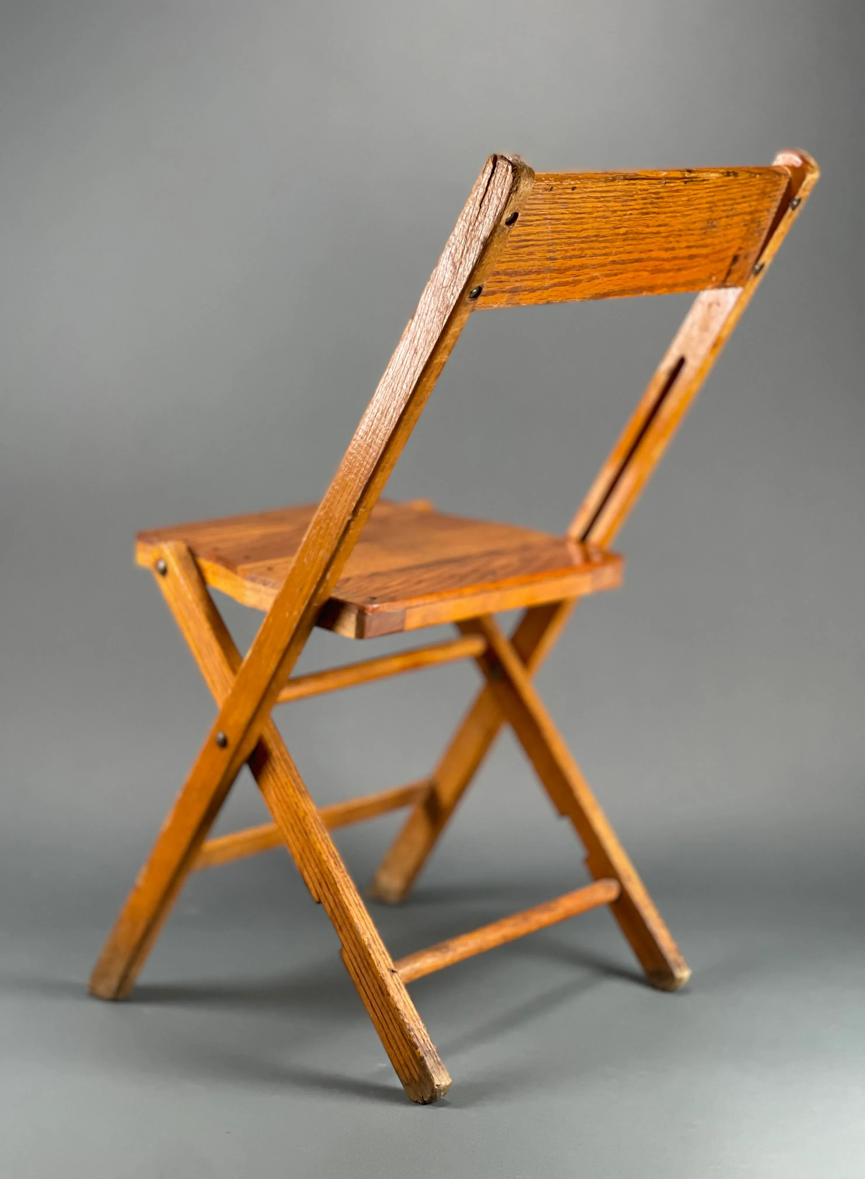 椅子 vintage folding chair 1930s Vintage 30's Mid-Century Snyder Chair Co. Tiger Oak