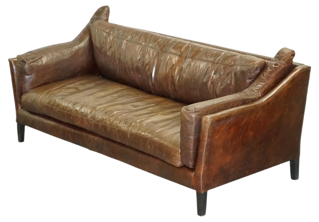 Vintage Brown Leather Sofa
