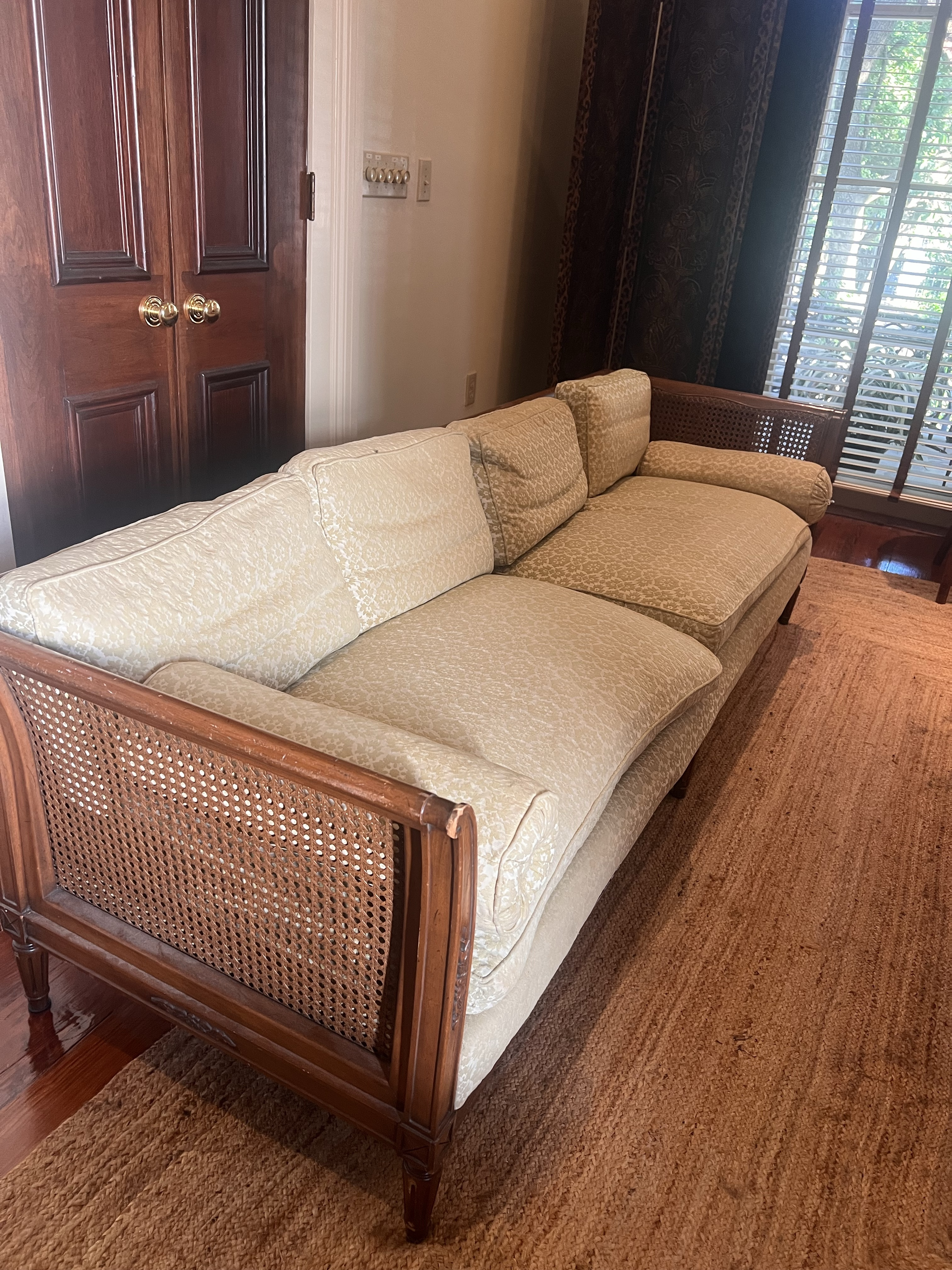 1970s Hollywood Regency Henredon Mid-Century Heirloom Woven Cane