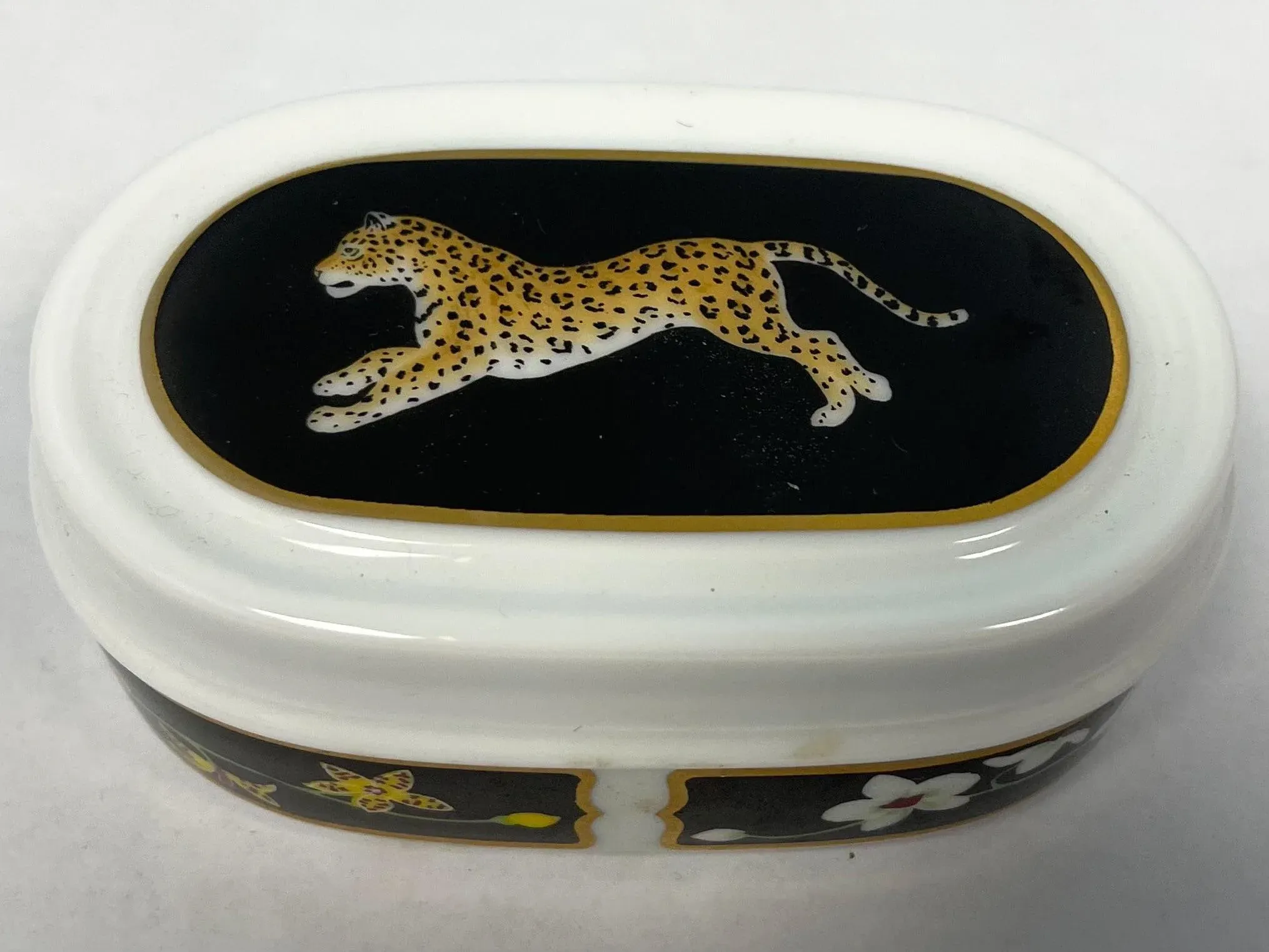 English Lynn Chase Jaguar Jungle Bowl, Tray and Ring Dishes