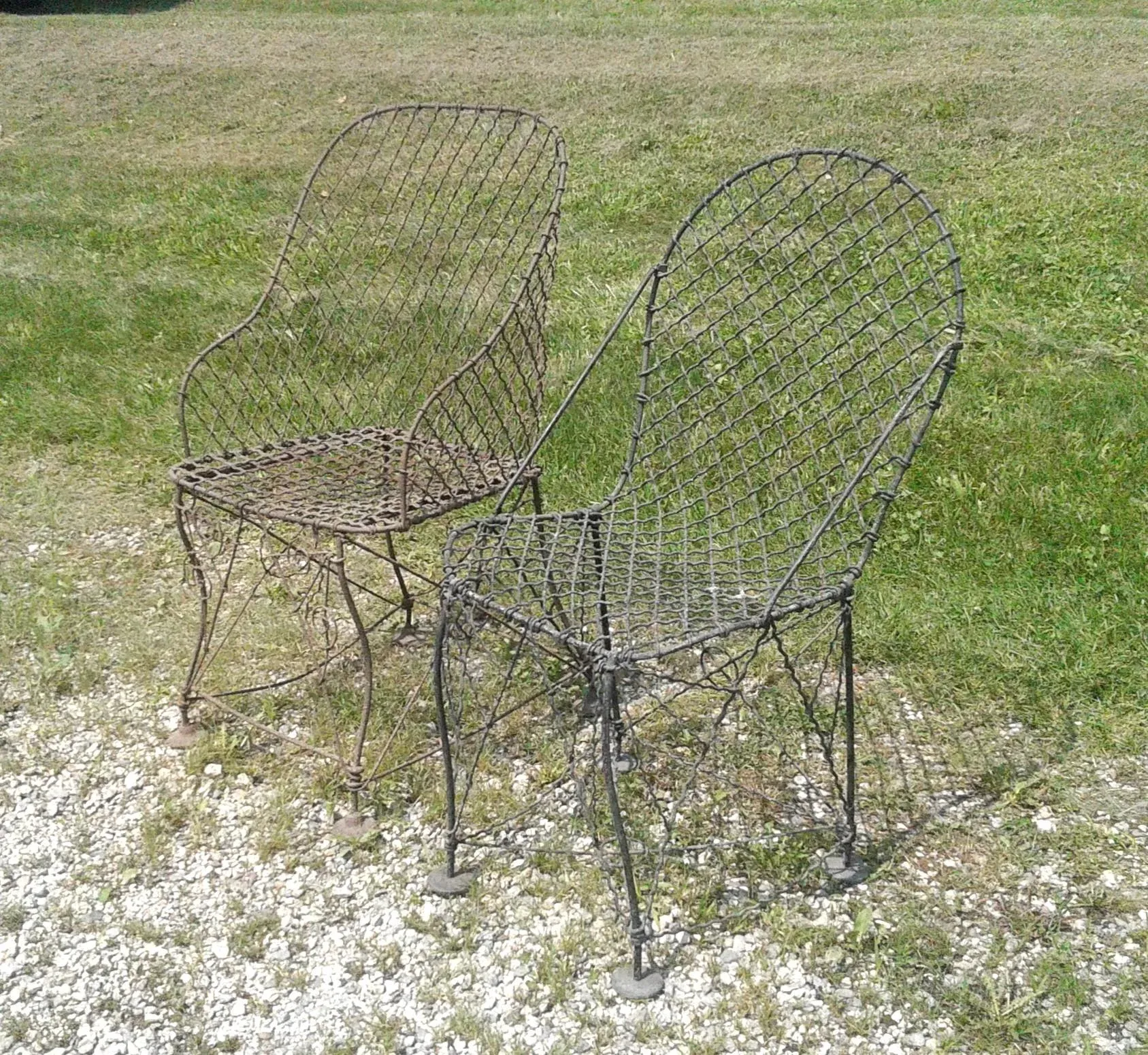 Antique Victorian Style Wire Chairs - Set of 2 | Chairish