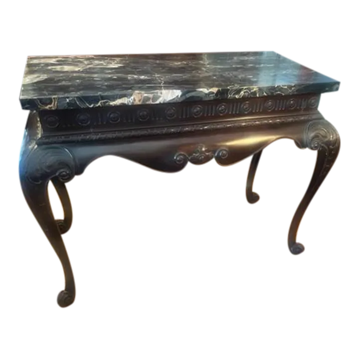 Late 19th Century Antique Marble Top Mahogany Console Table