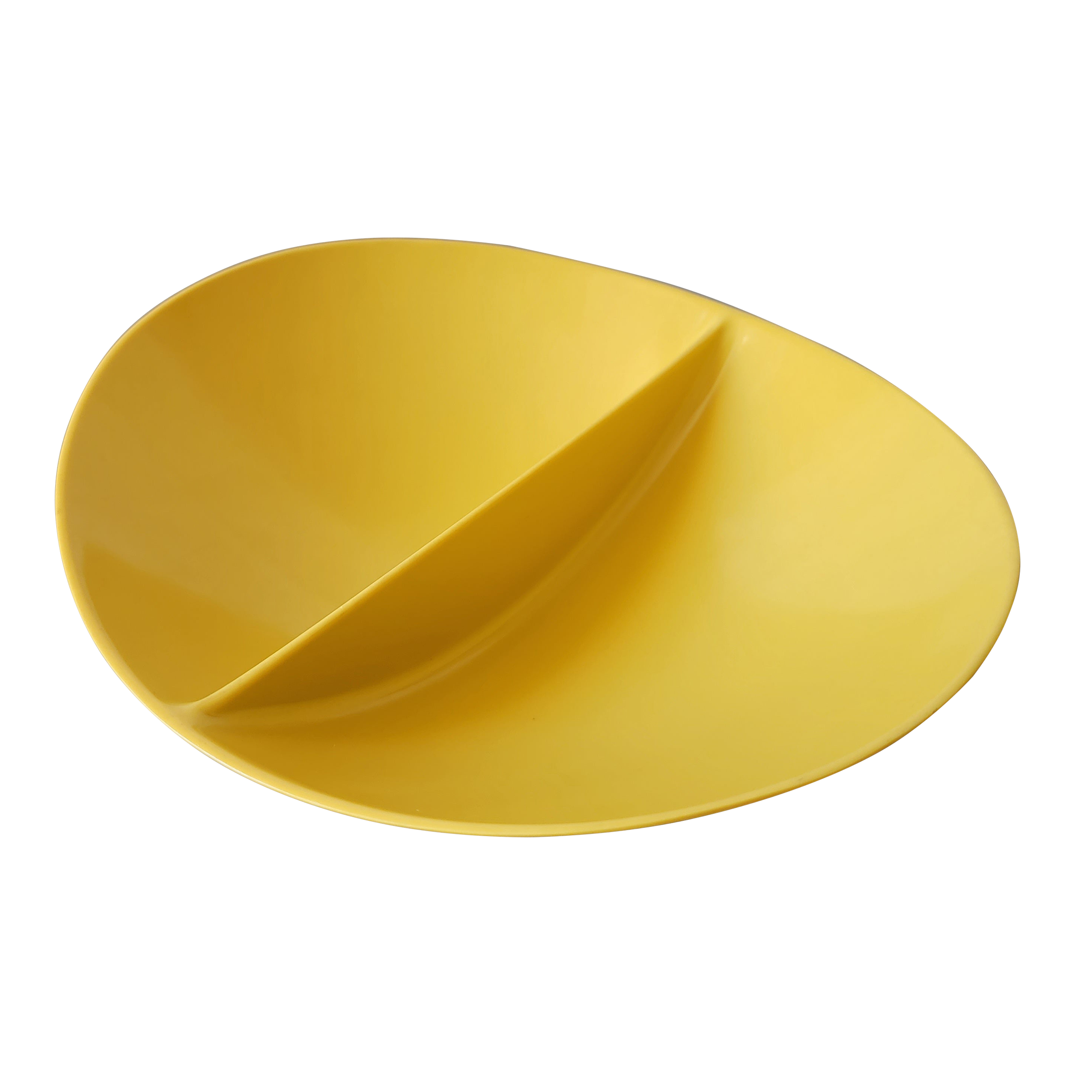 Mid Century Modern Divided Serving Dish in Mustard Yellow 1960s