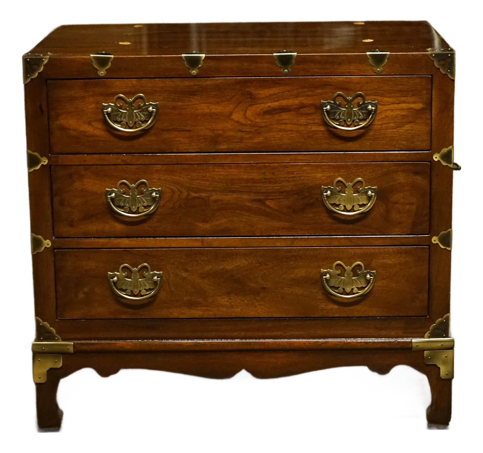 1970s Henredon Asian Inspired 3 Drawer Bachelors Chest.