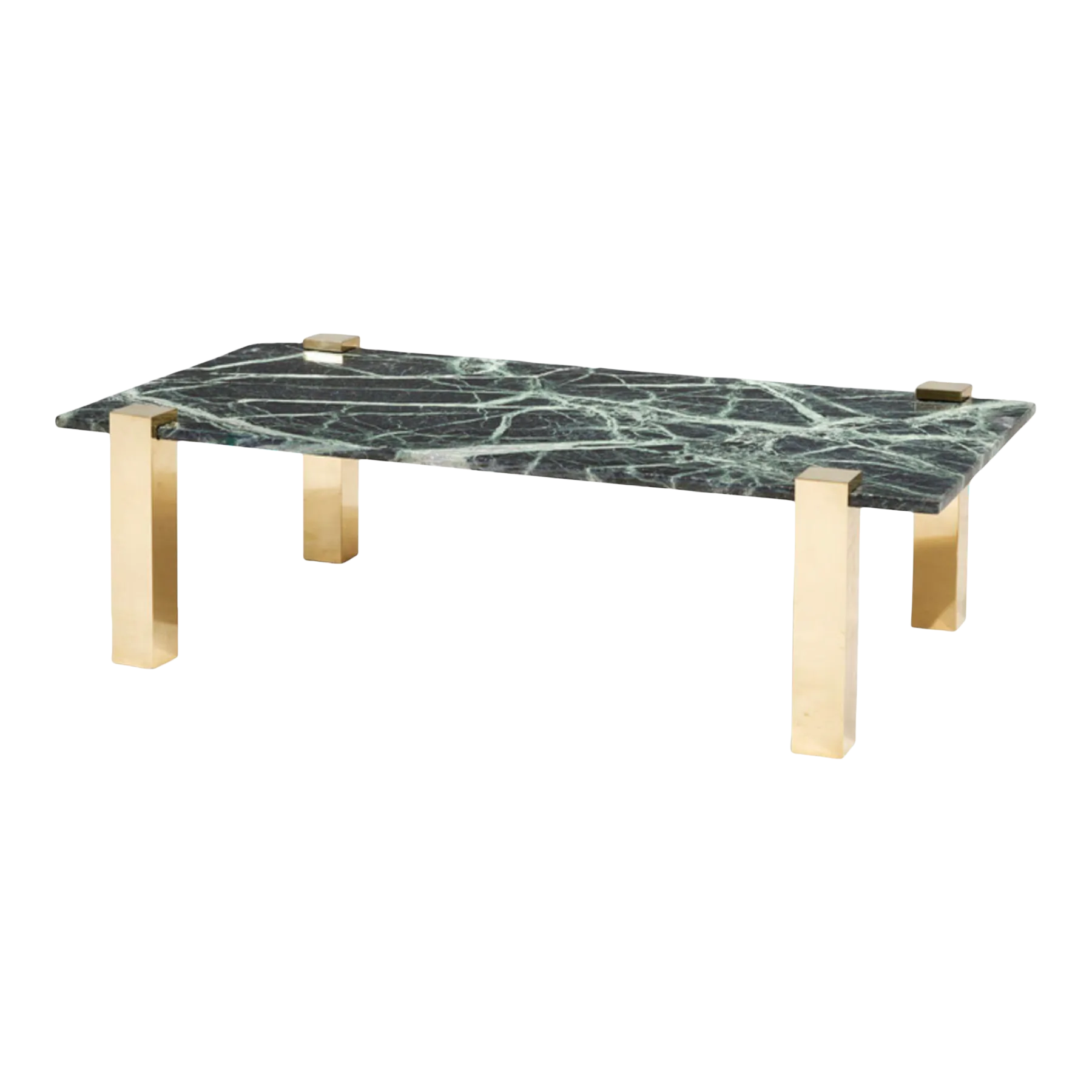 Pace Collection Verde Green Marble and Brass Coffee Table, 1970 Chairish