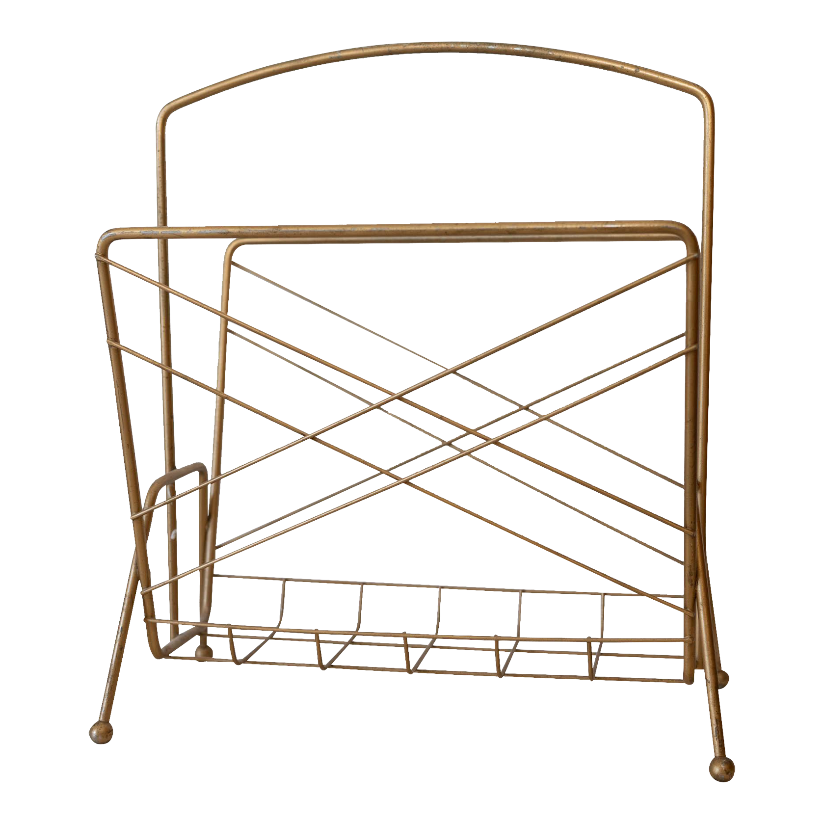 MidCentury Modern Gold Magazine Rack Chairish